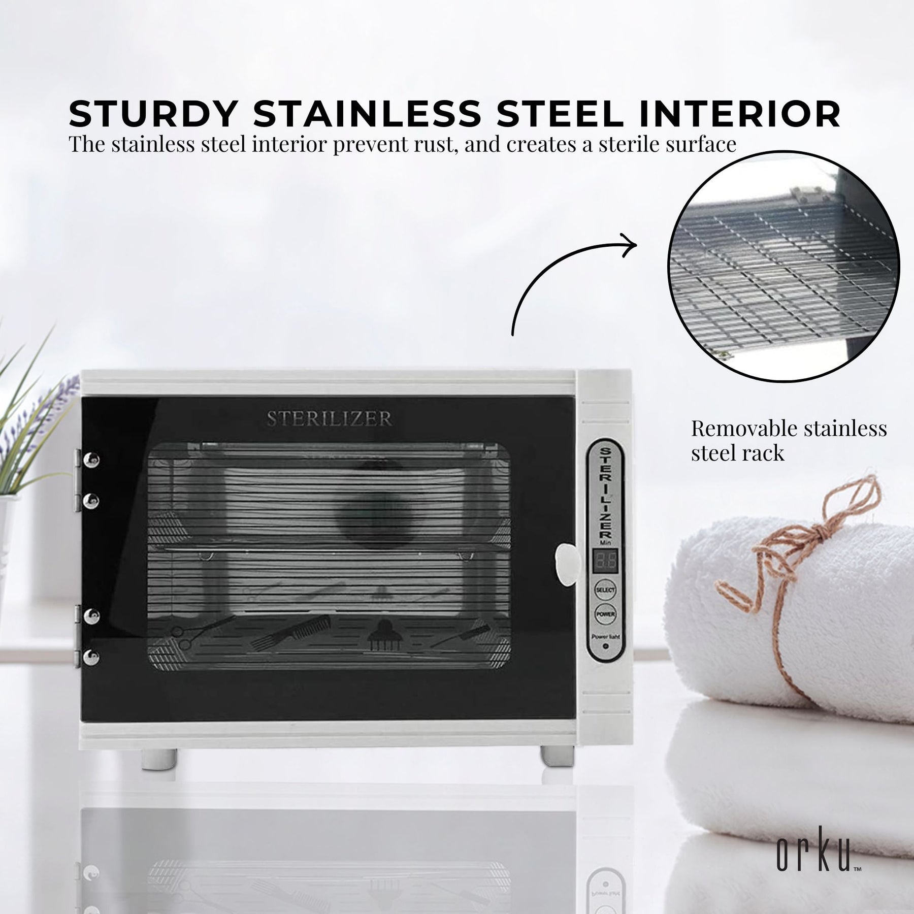 Orku 10L UV Steriliser Box Stainless Steel Interior Beauty Salon Equipment - SuperSaverAU - view 4