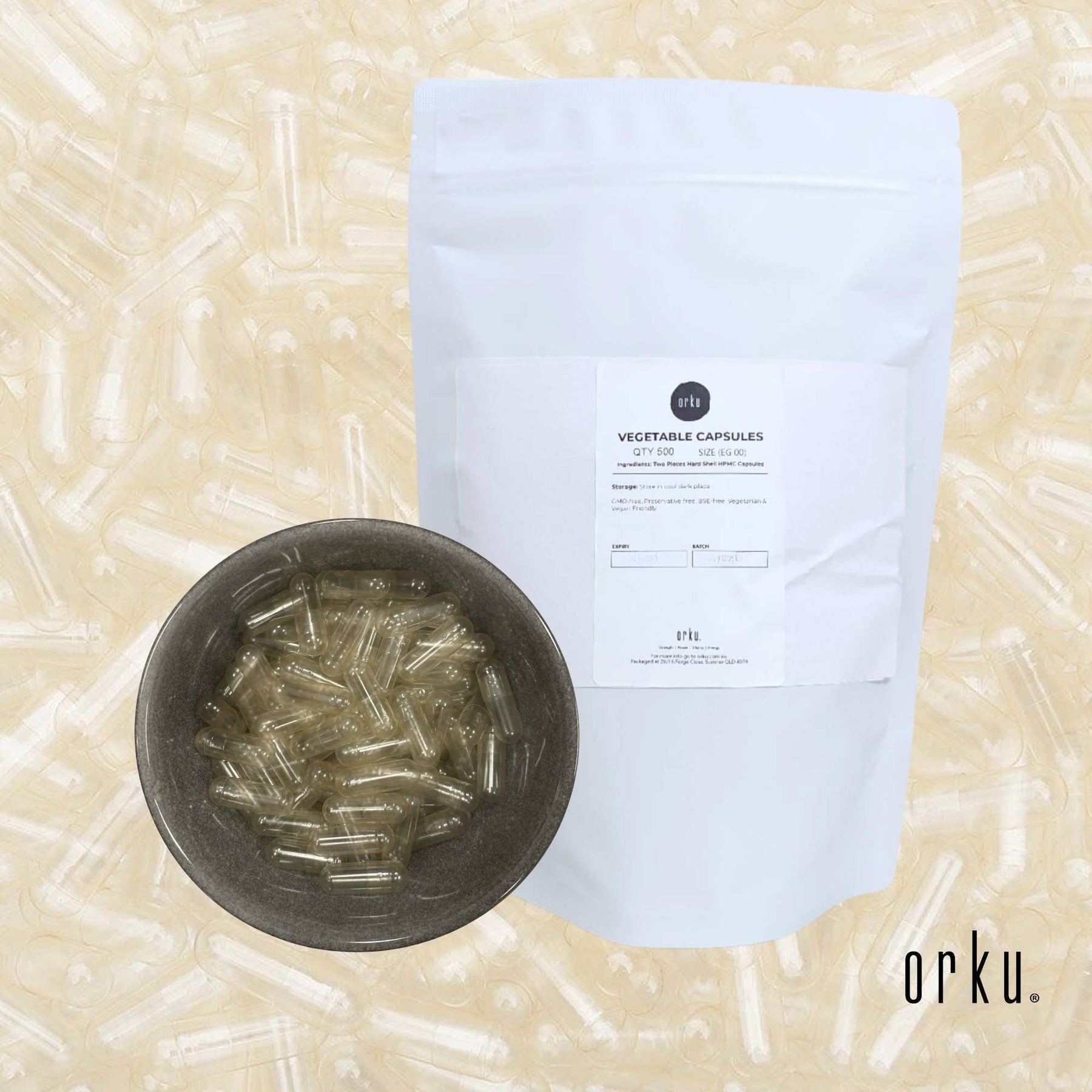 500x Empty Vegetable Capsules Size 00 - Unfilled Vegan Vege Clear Caps - SuperSaverAU - view 2