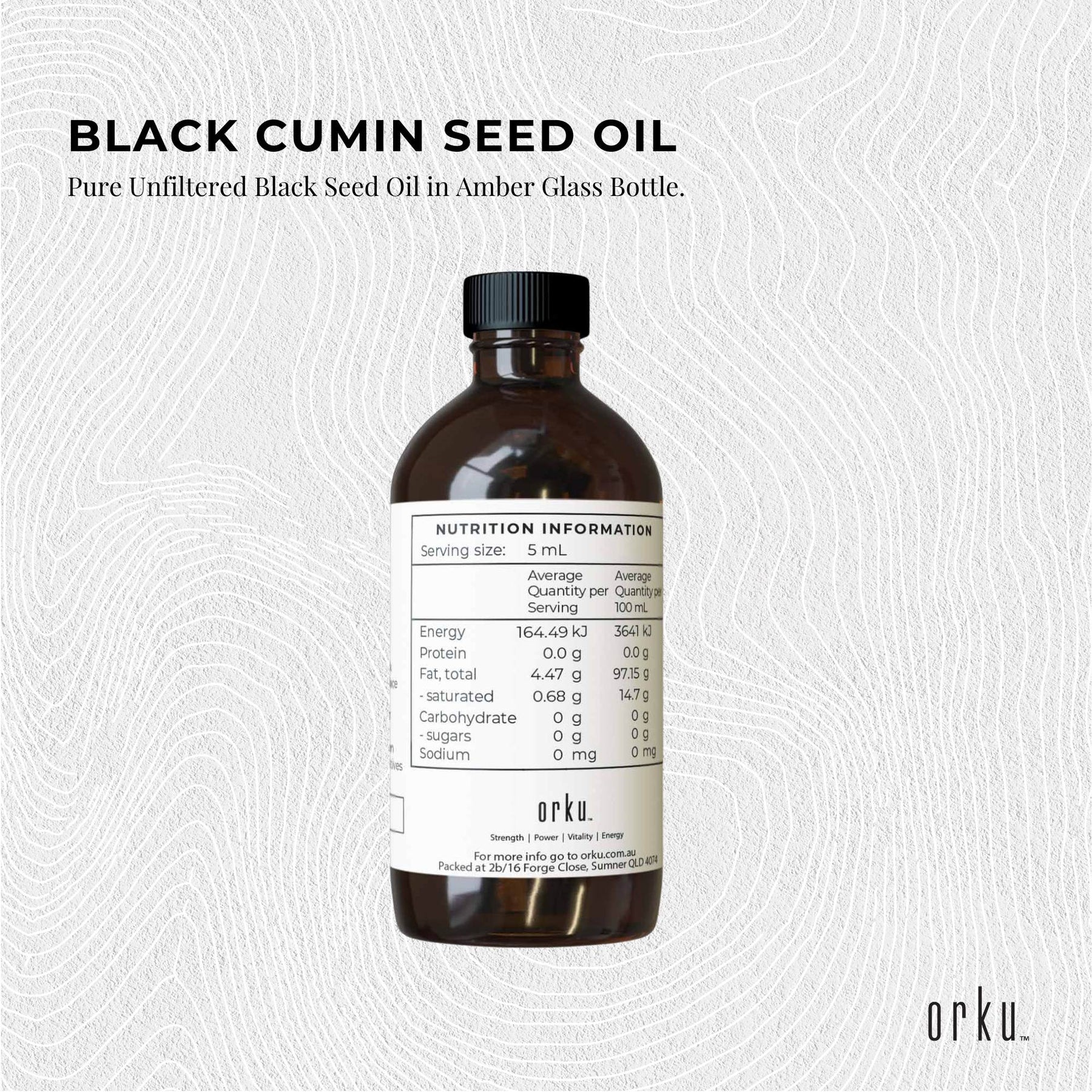 Orku 100ml Pure Ethiopian Black Seed Oil - Cold Pressed, Non-Refined, Vegan - SuperSaverAU - view 3