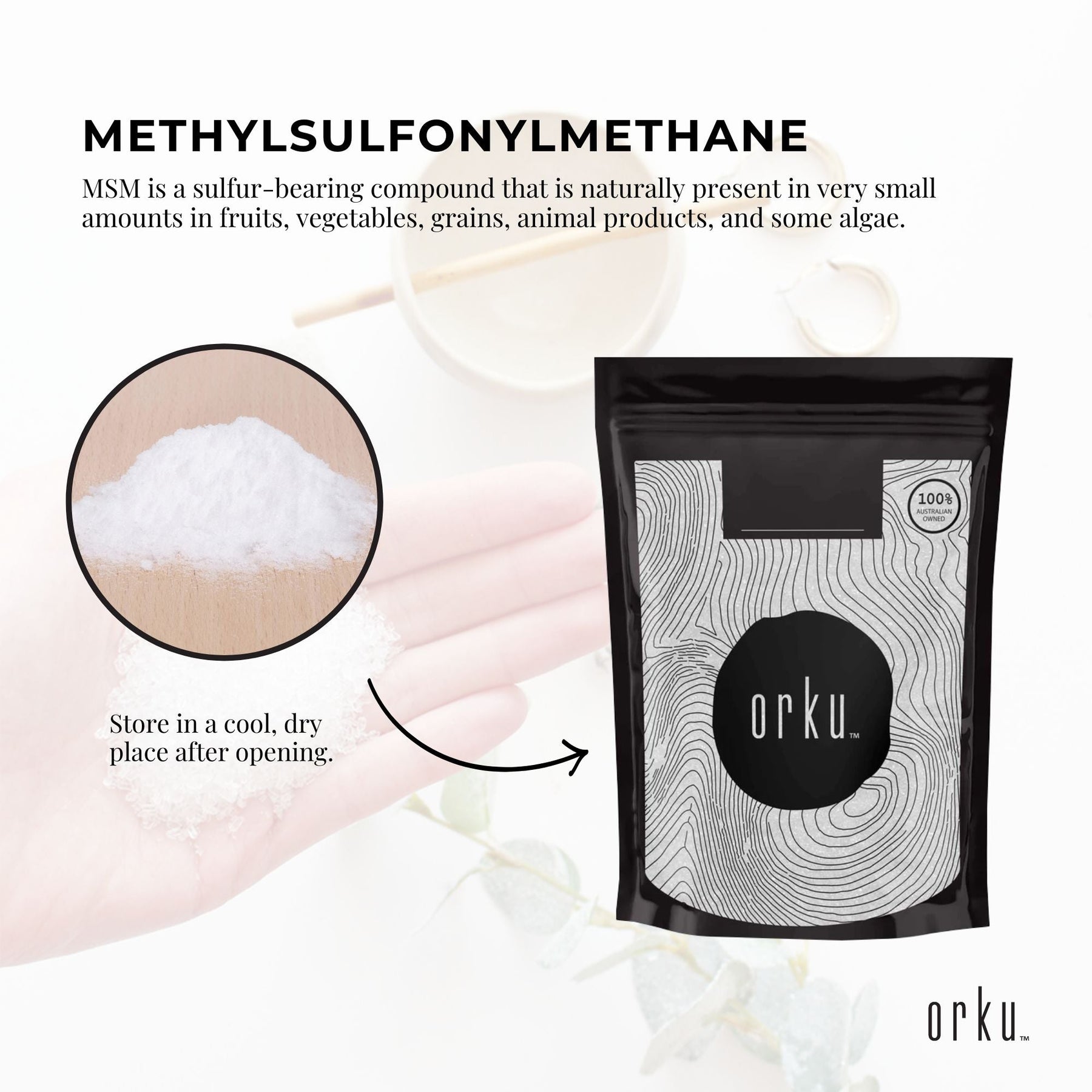 1Kg MSM Powder or Crystals Tub - 99% Pure Methylsulfonylmethane Dimethyl Sulfone - SuperSaverAU - view 3