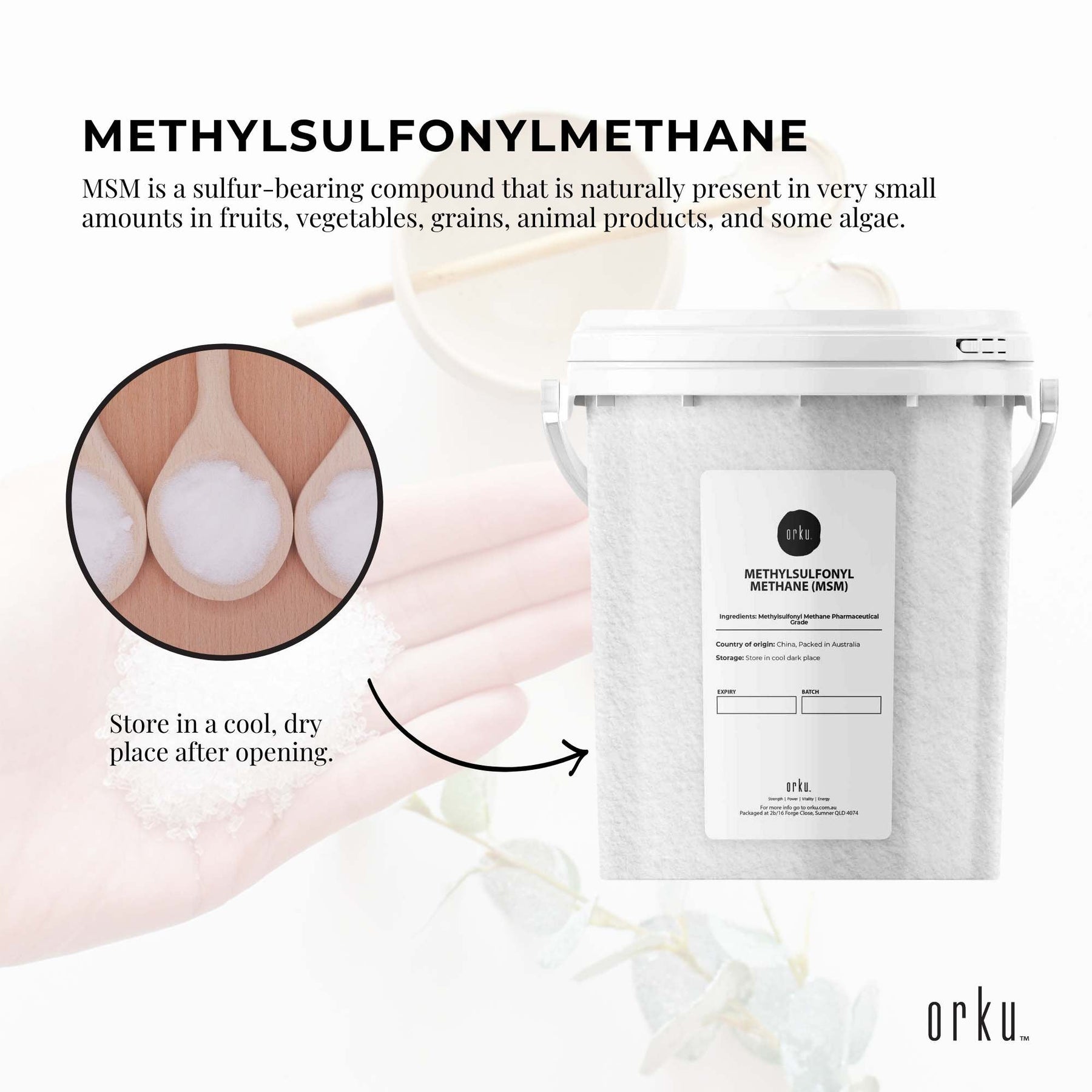 800g MSM Powder or Crystals Tub - 99% Pure Methylsulfonylmethane Dimethyl Sulfone - SuperSaverAU - view 2