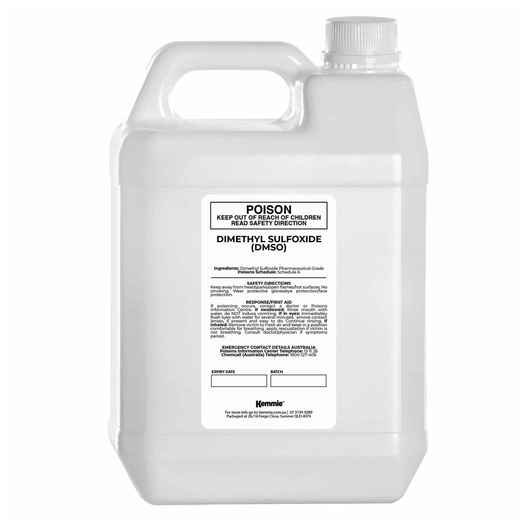 99.9% Pure DMSO Liquid Dimethyl Sulfoxide 5L Pharmaceutical Grade Solvent - SuperSaverAU - view 1