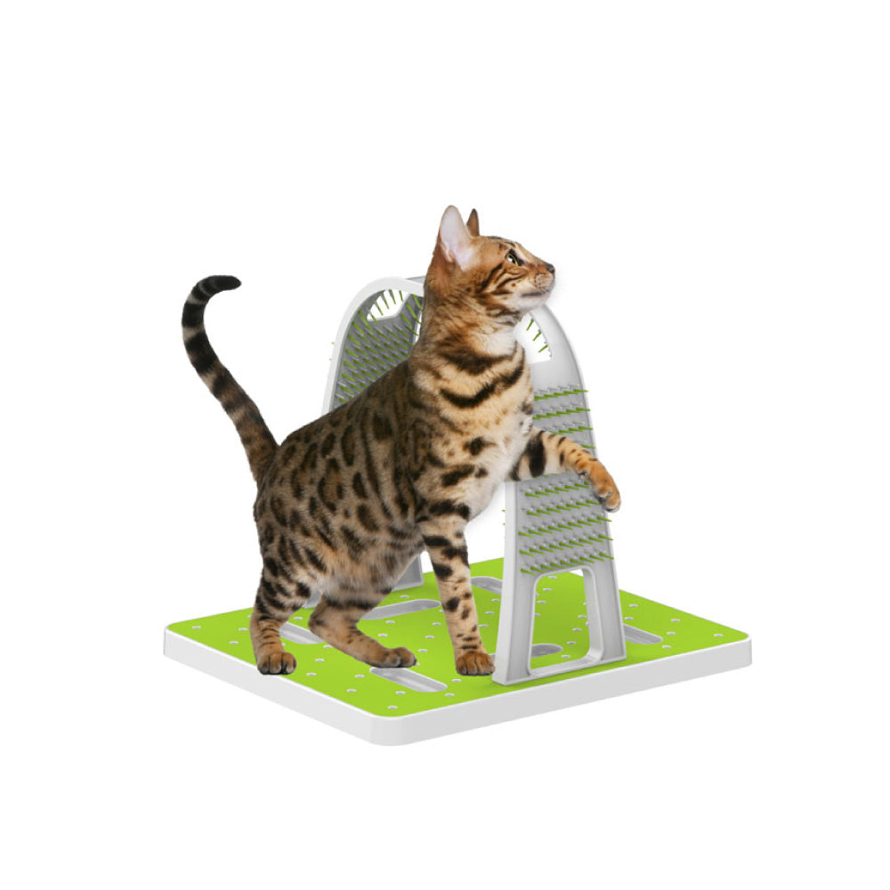 All For Paws Grooming Arch - L 22.4 x W 33.4 x H 32 - Multi-Feel Bristles, Catnip Board, 2 Toys - SuperSaverAU - view 4