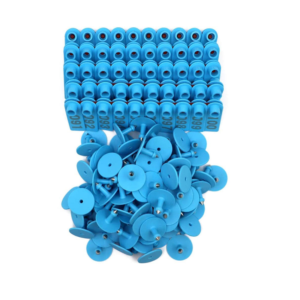 Blue Numbered Mini Ear Tags Set 100x 5x2cm for Cattle Sheep Pig Livestock - SuperSaverAU - view 4