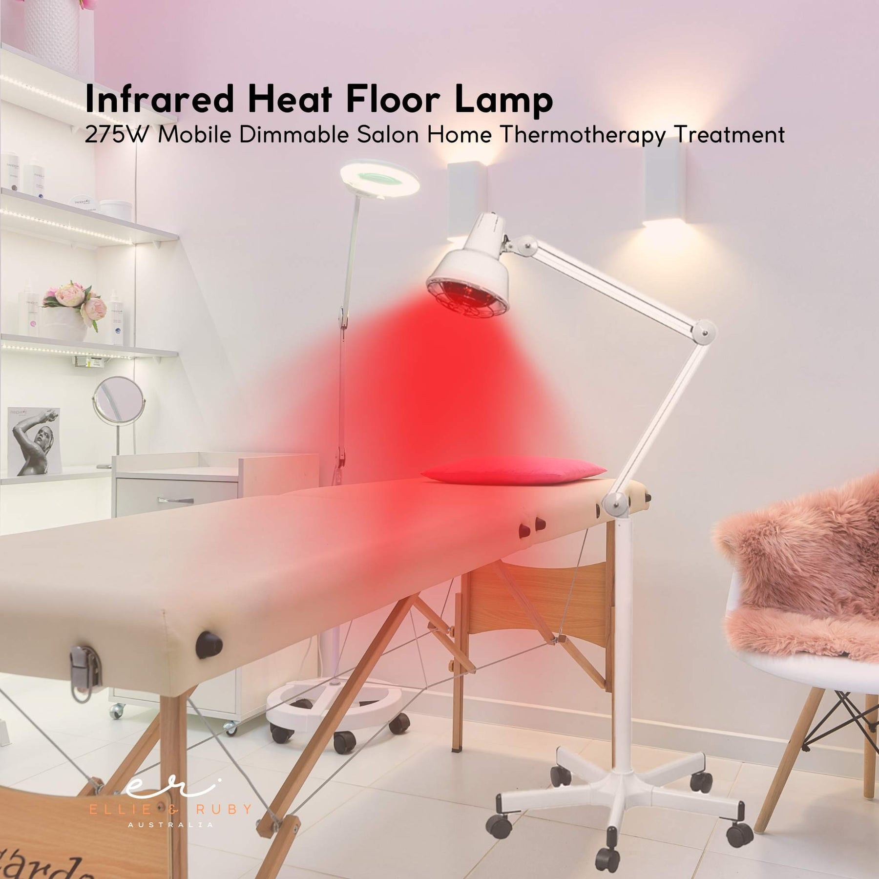 Infrared Heat Floor Lamp 275W Mobile Dimmable Salon Home Thermotherapy Treatment - SuperSaverAU - view 2