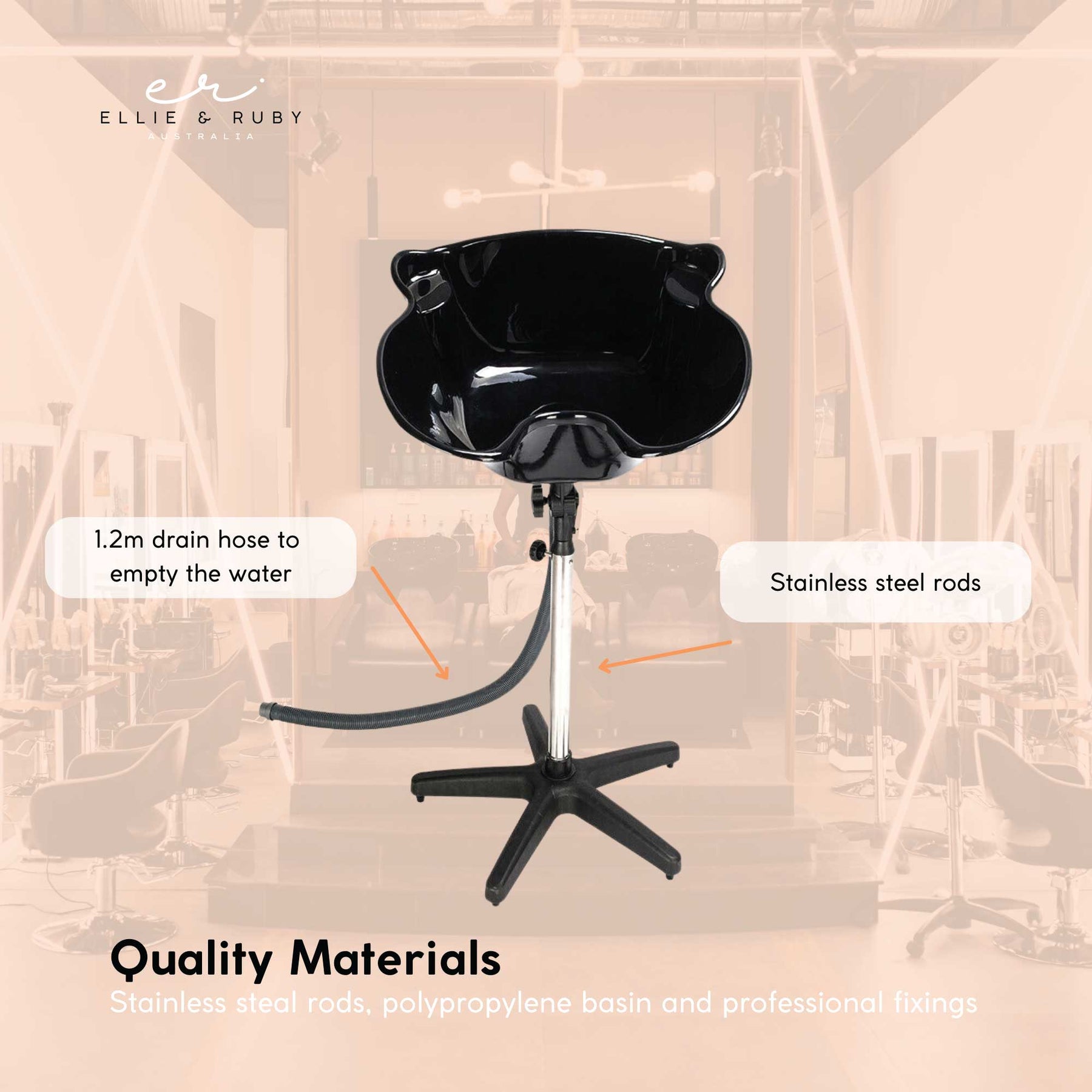 Ellie & Ruby Large Portable Hairdressing Salon Basin Hair Washing Deep Sink Bowl - SuperSaverAU - view 5