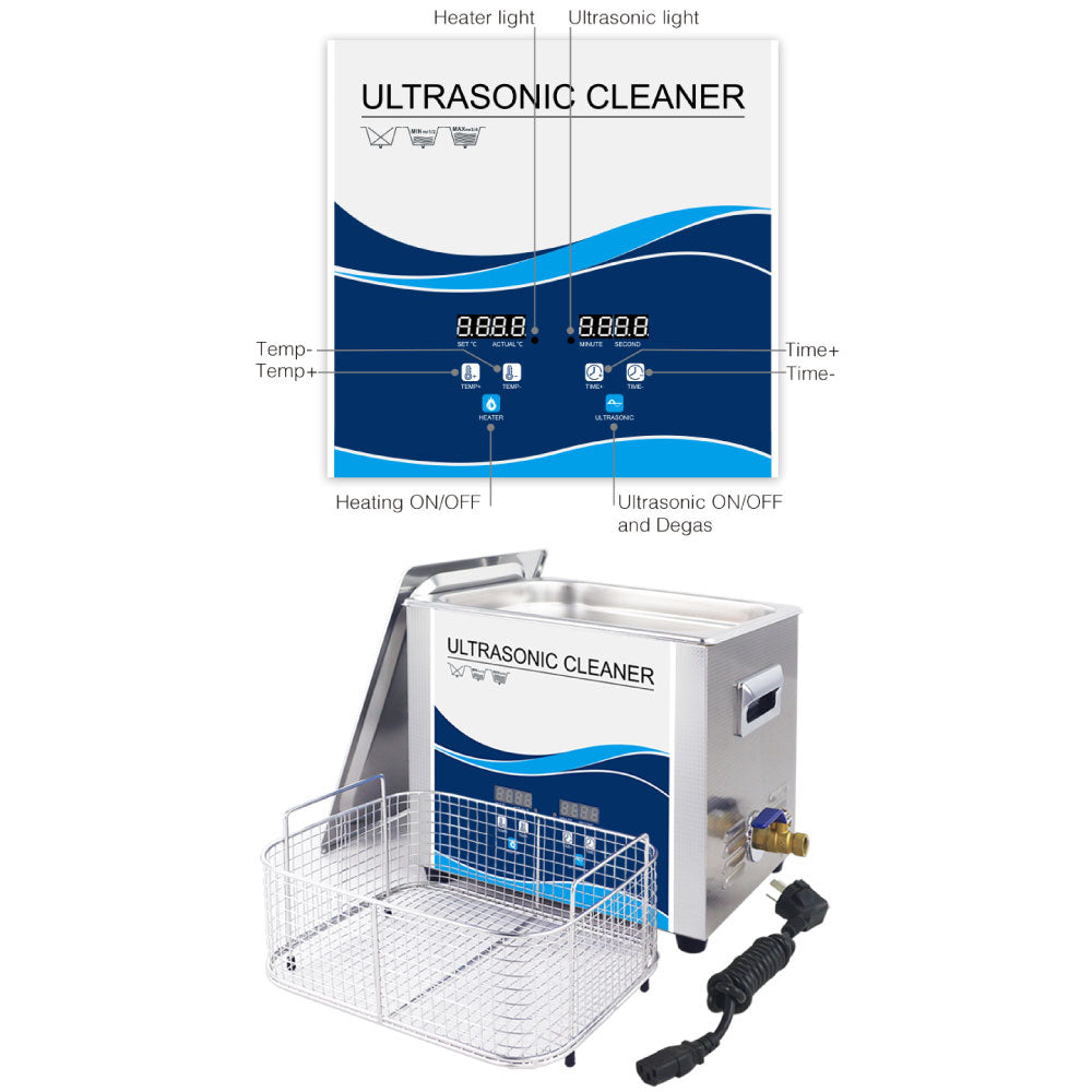 Premium 10L Digital Ultrasonic Cleaner with Degas Function 40kHz