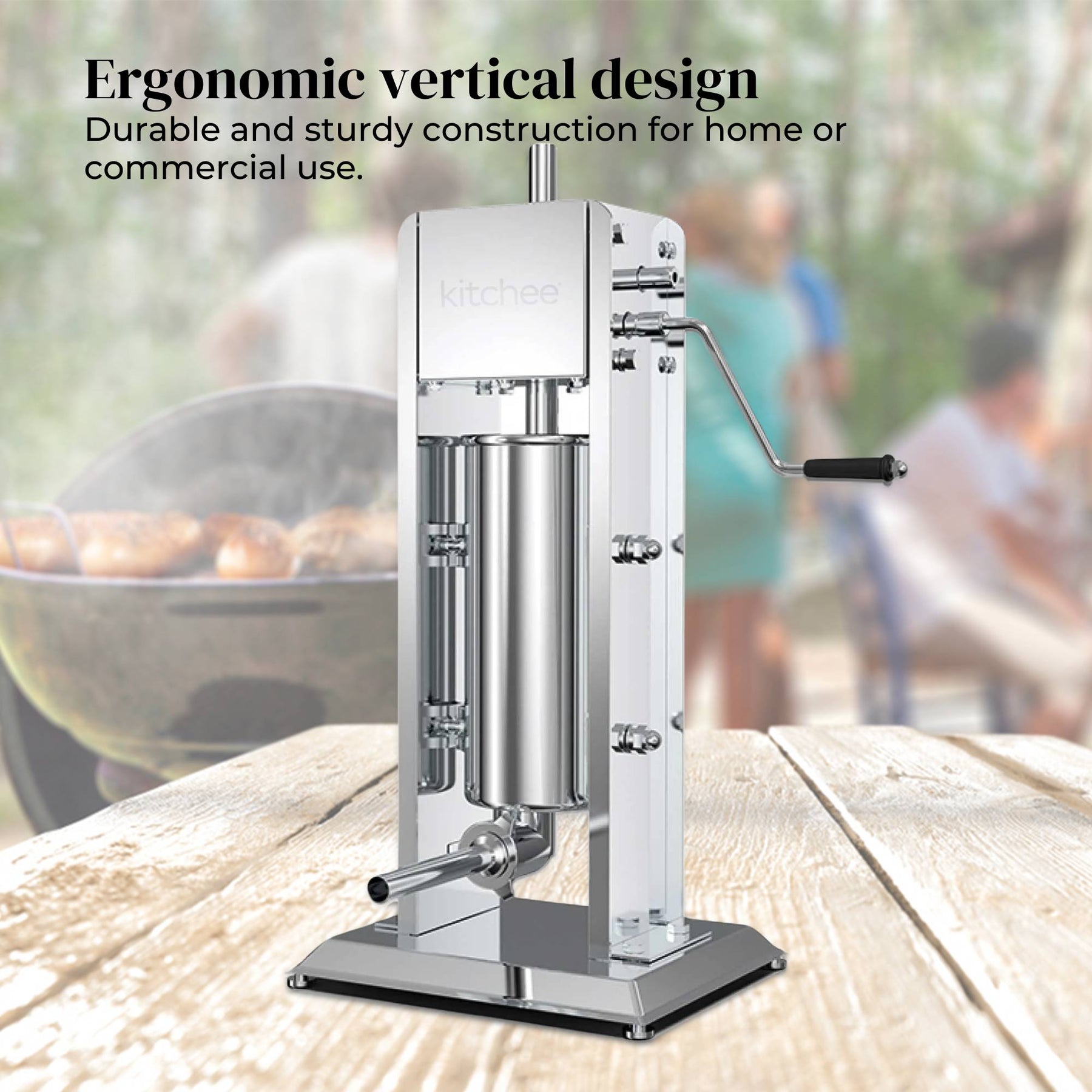 3L Manual Vertical Sausage Filler - Stainless Stuffer Meat Press Machine - SuperSaverAU - view 5