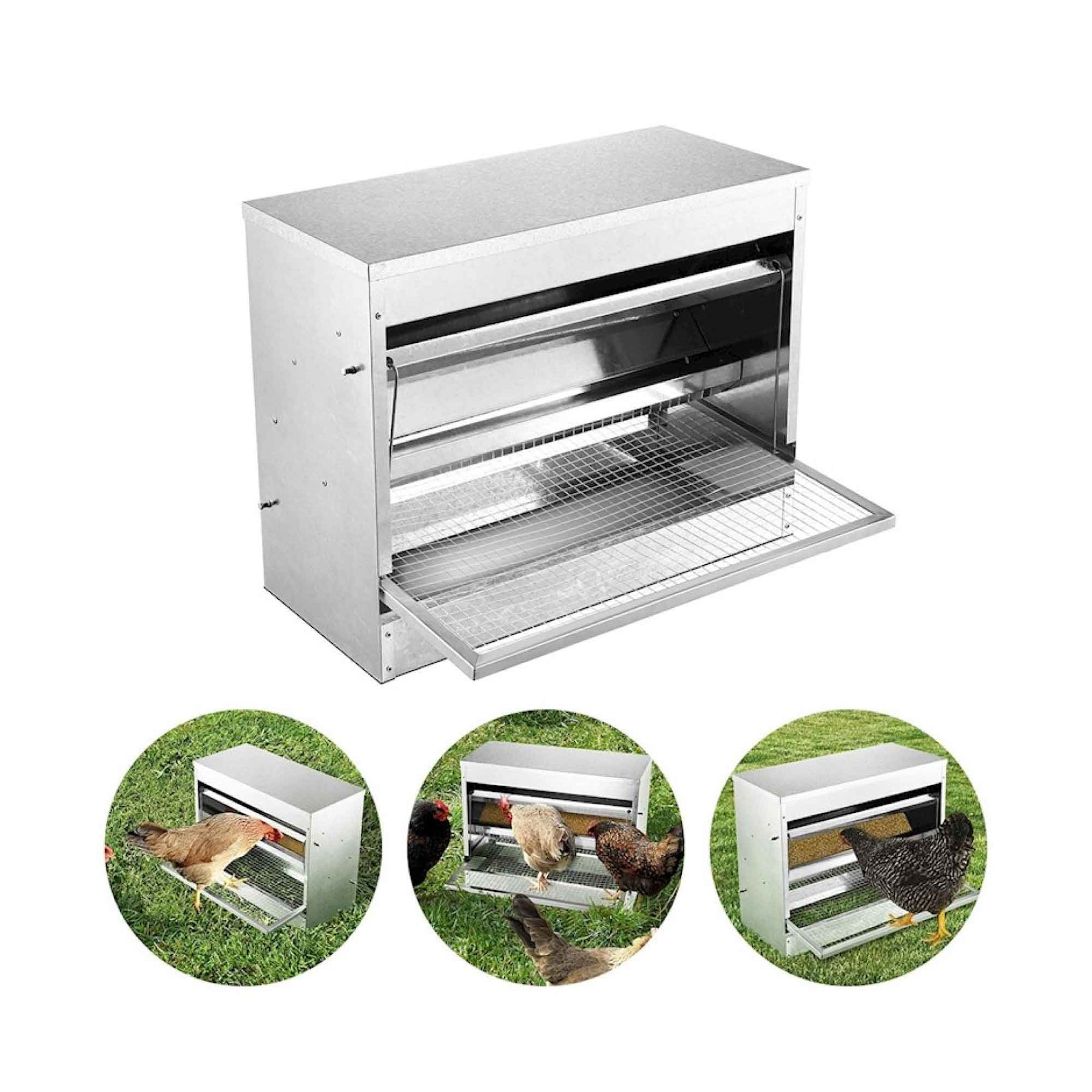 Premium Galvanised Steel Automatic Chicken Feeder Treadle - 10kg