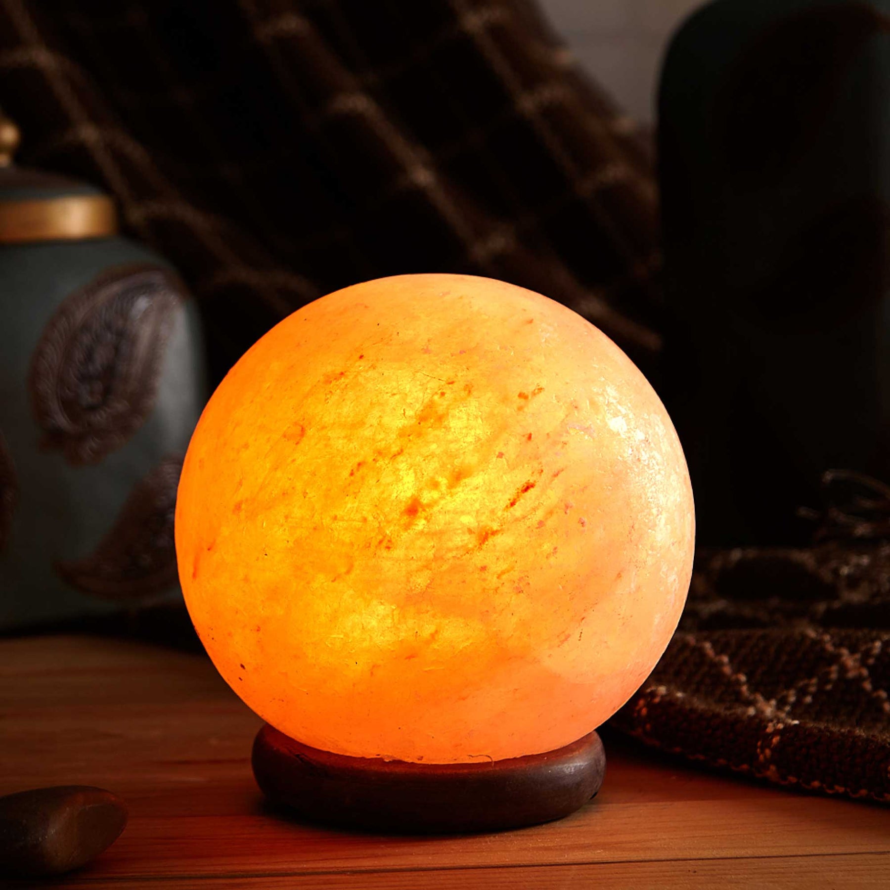 Himalayan Pink Salt Lamp 6.5" Ball Sphere with 12V 12W Light Bulb - SuperSaverAU - view 3