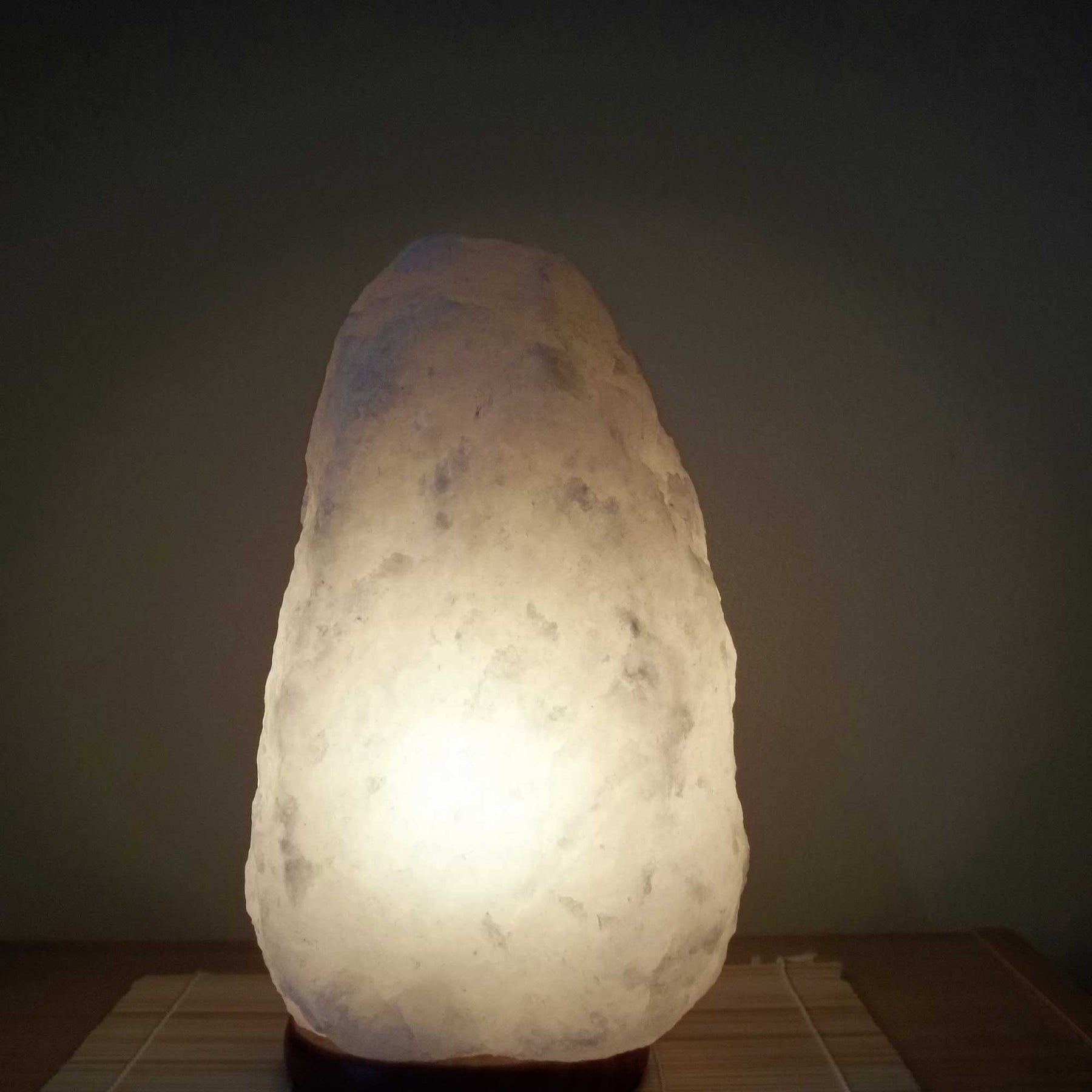Himalayan White Salt Lamp 3-5Kg Natural Rock Unique Shape with Wooden Base - SuperSaverAU - view 5