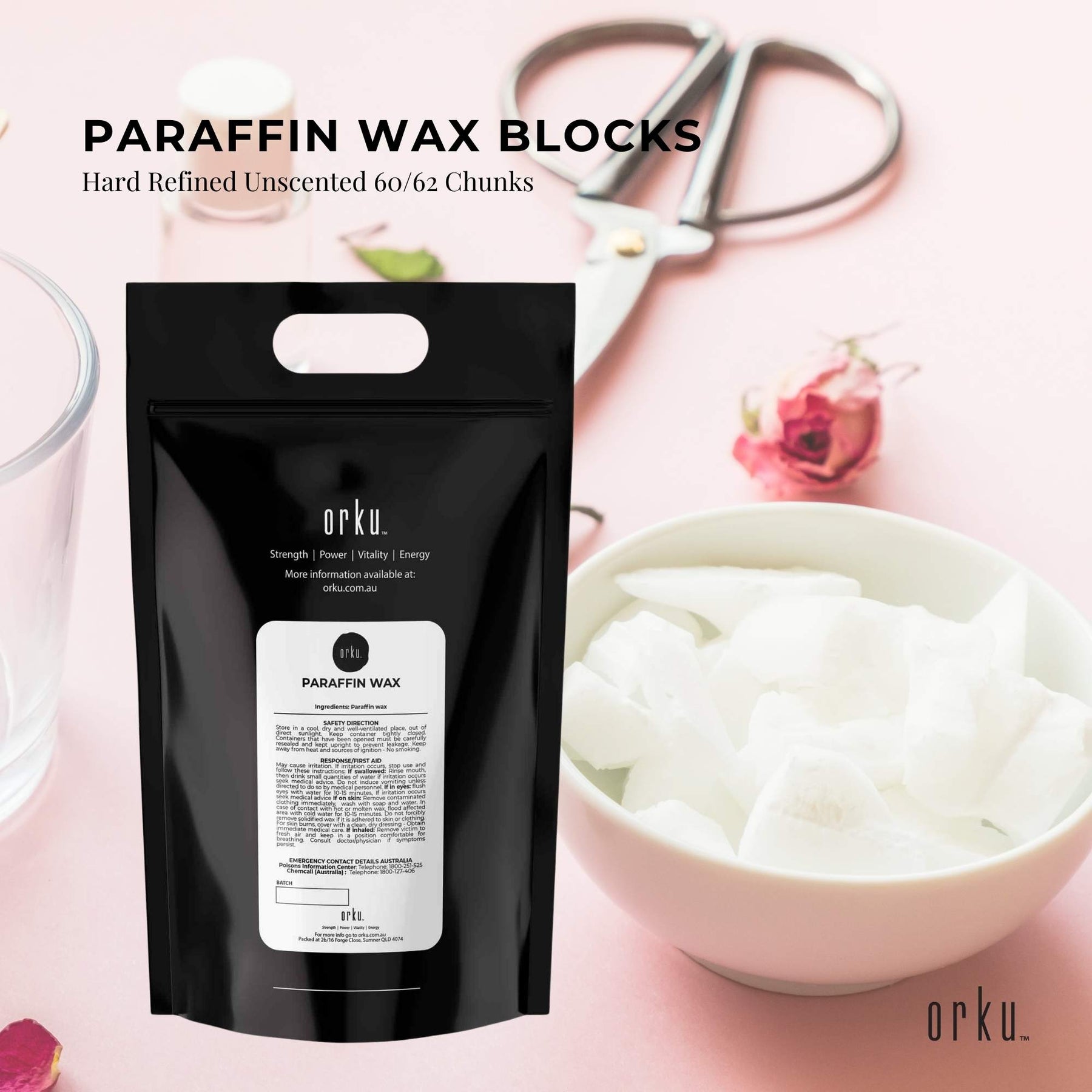 5Kg Paraffin Wax - Refined White Candle Making Chunks 60/62 Melt Point - SuperSaverAU - view 2
