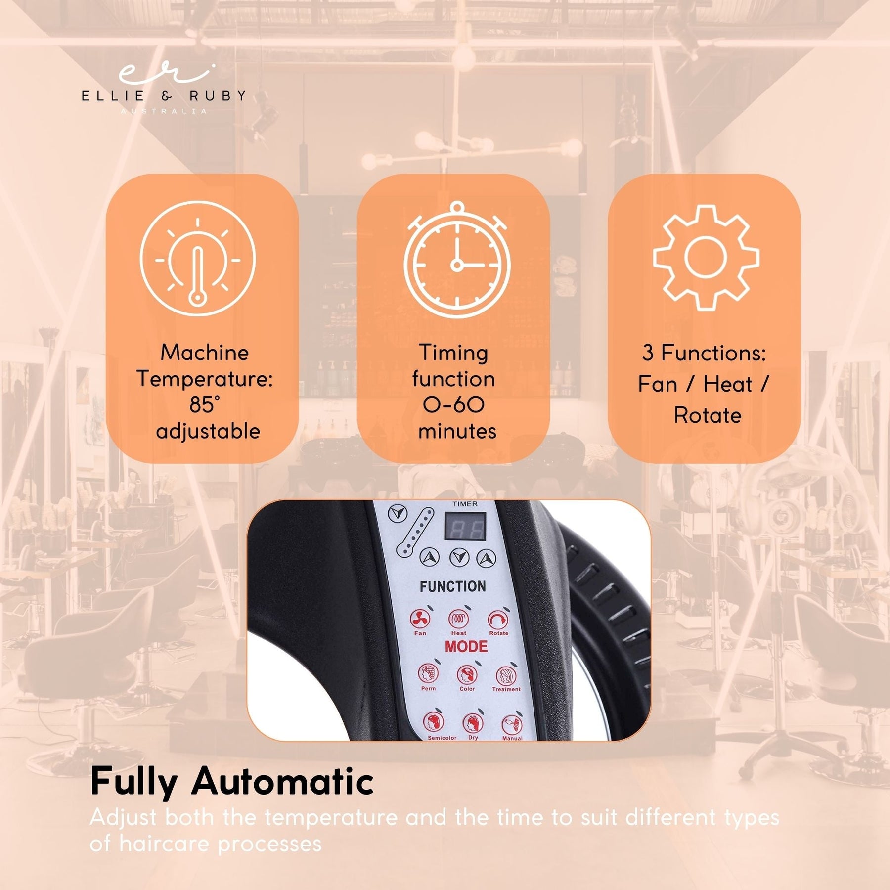 Ellie & Ruby Standing Hair Dryer Accelerator Colour 360 Rotating Halo Rolling - SuperSaverAU - view 6