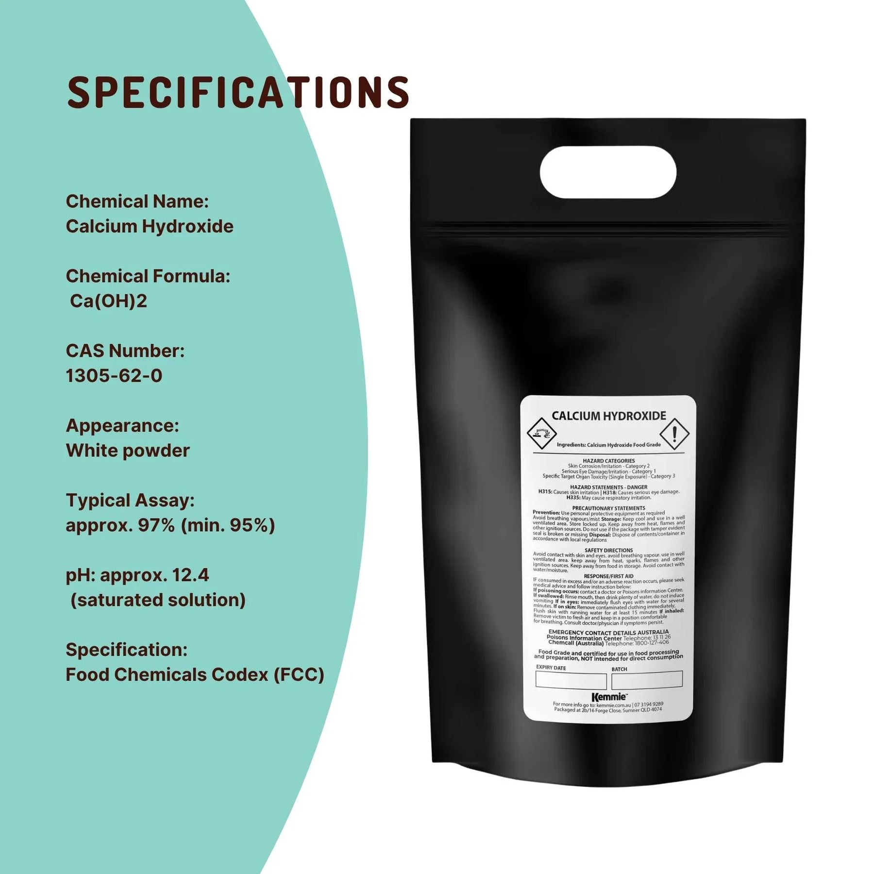 Bulk 20Kg Food Grade Calcium Hydroxide Powder FCC Hydrated Slaked Pickling Lime