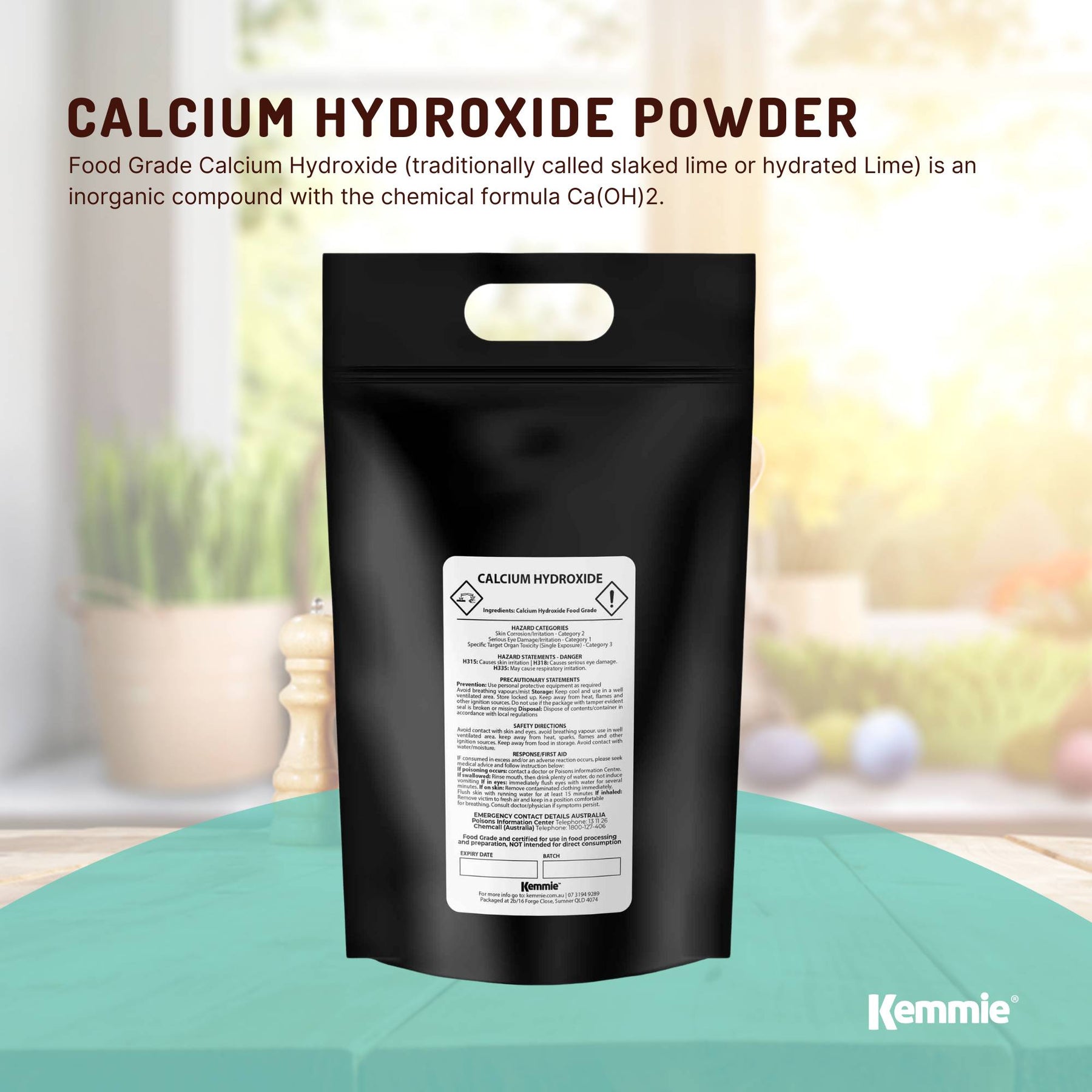 Bulk 20Kg Food Grade Calcium Hydroxide Powder FCC Hydrated Slaked Pickling Lime - SuperSaverAU - view 2
