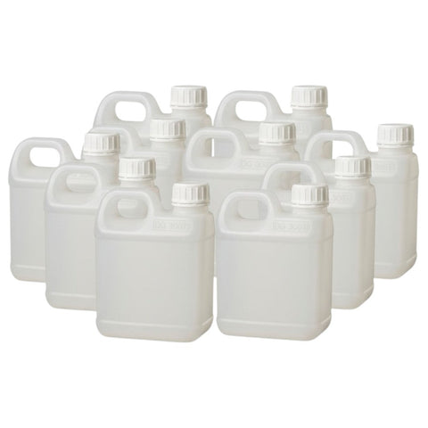 Kitchee HDPE Jerry Can Bottles with 38mm Tamper Evident Caps - 1L, 10 Pack