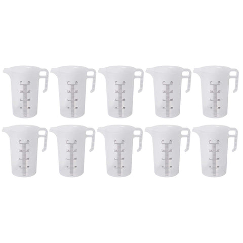 Premium Pro-Jug Food Grade Measuring Jugs – 2L Clear 10 Pack