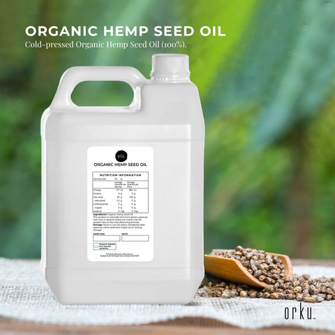 Orku 5L Organic Hemp Seed Oil - Cold Pressed Food Grade Oils - SuperSaverAU - view 1