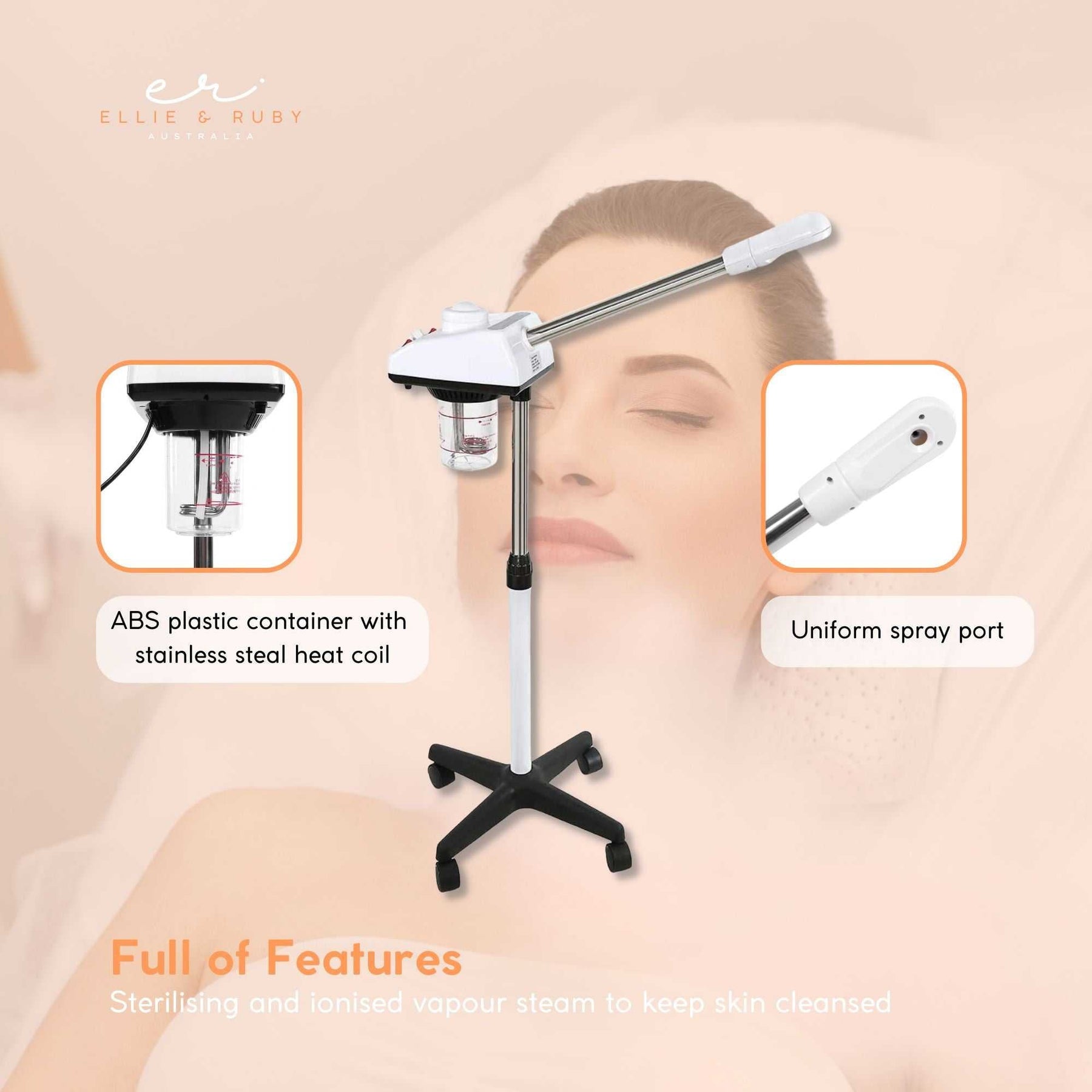Facial Steamer Professional Ozone Face Sauna Spa Deep Skin Cleansing Hot Steam - SuperSaverAU - view 8
