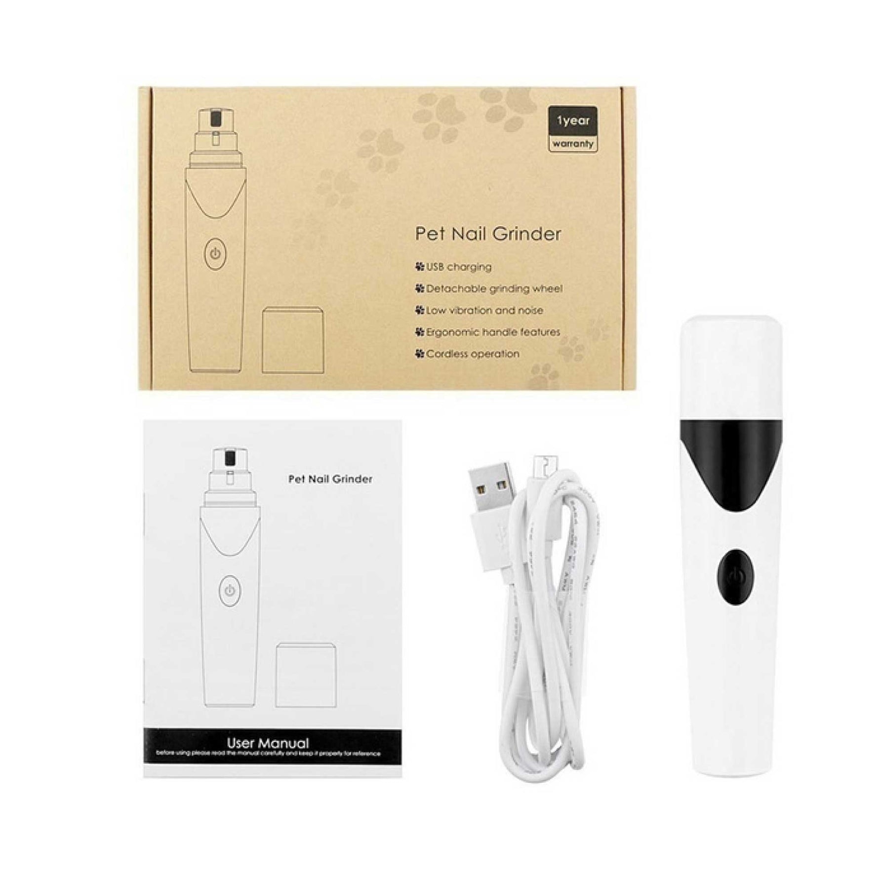 Pet Nail Grinder Electric Trimmer Rechargeable Clipper for Dogs & Cats - 3 Ports, Low Noise - SuperSaverAU - view 12