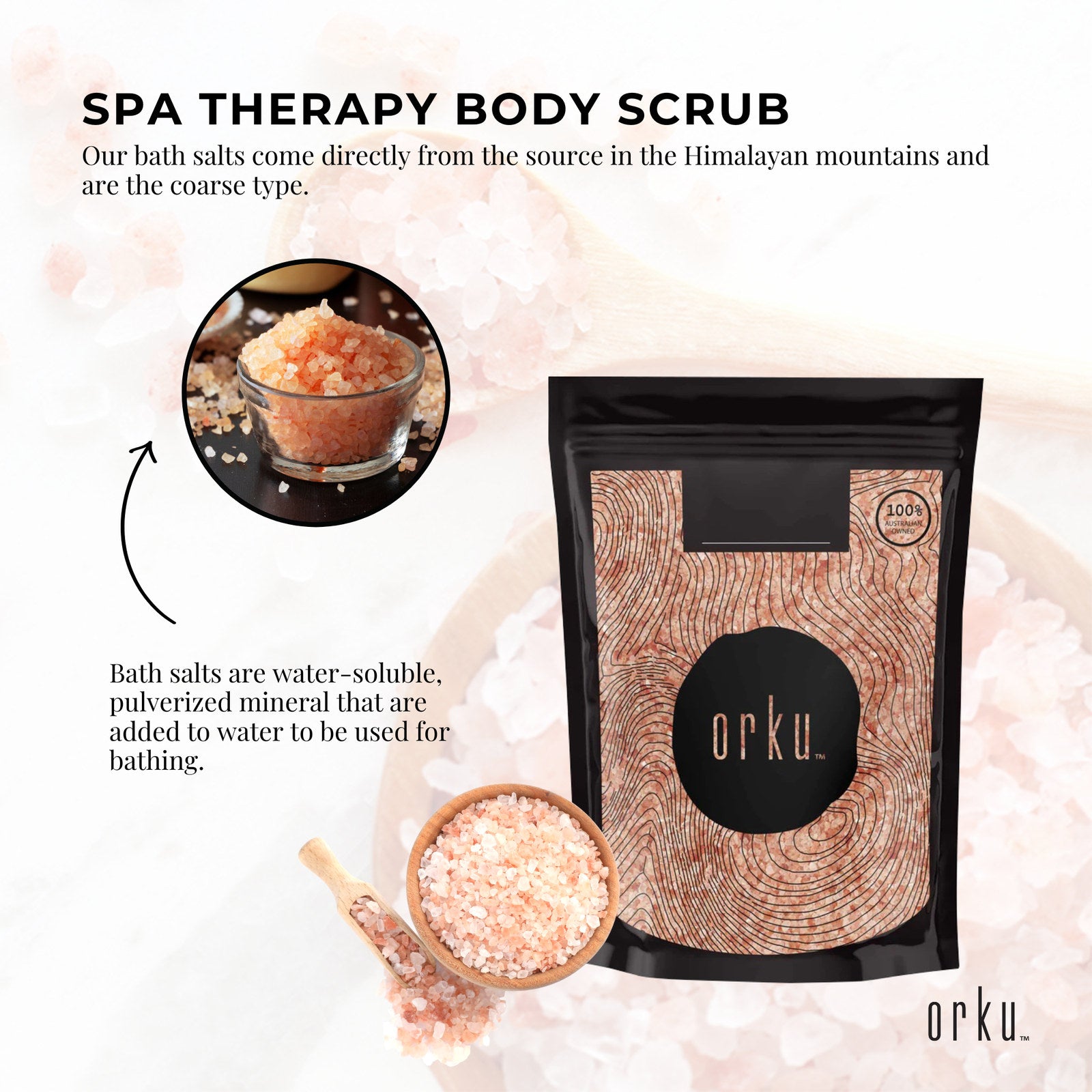 1Kg Pink Himalayan Bath Salts - Natural Crystal Rocks - Spa Therapy Body Scrub - SuperSaverAU - view 4