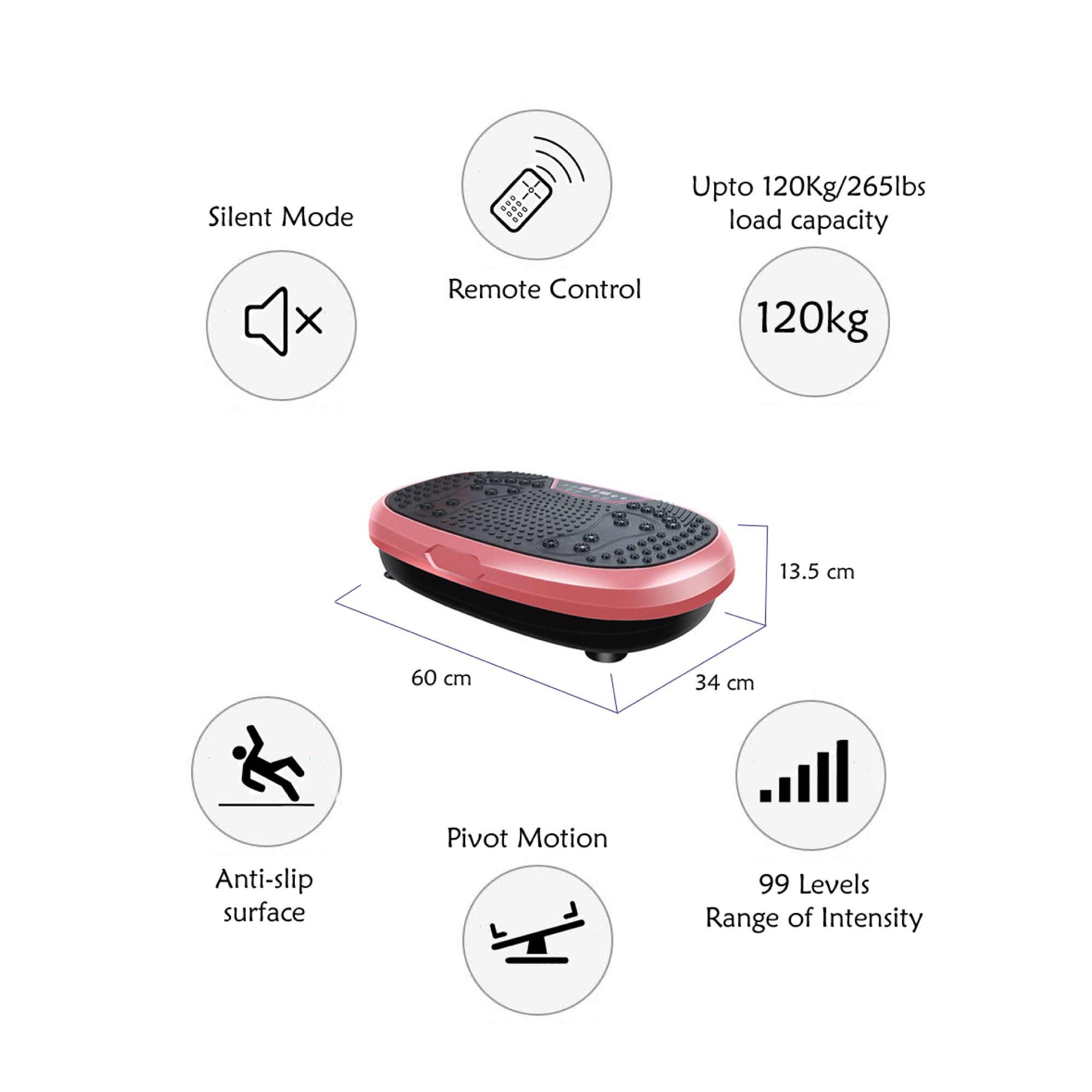 Pink Mini Vibration Platform - Magnet Therapy Vibrating Machine Exercise Plate - SuperSaverAU - view 5