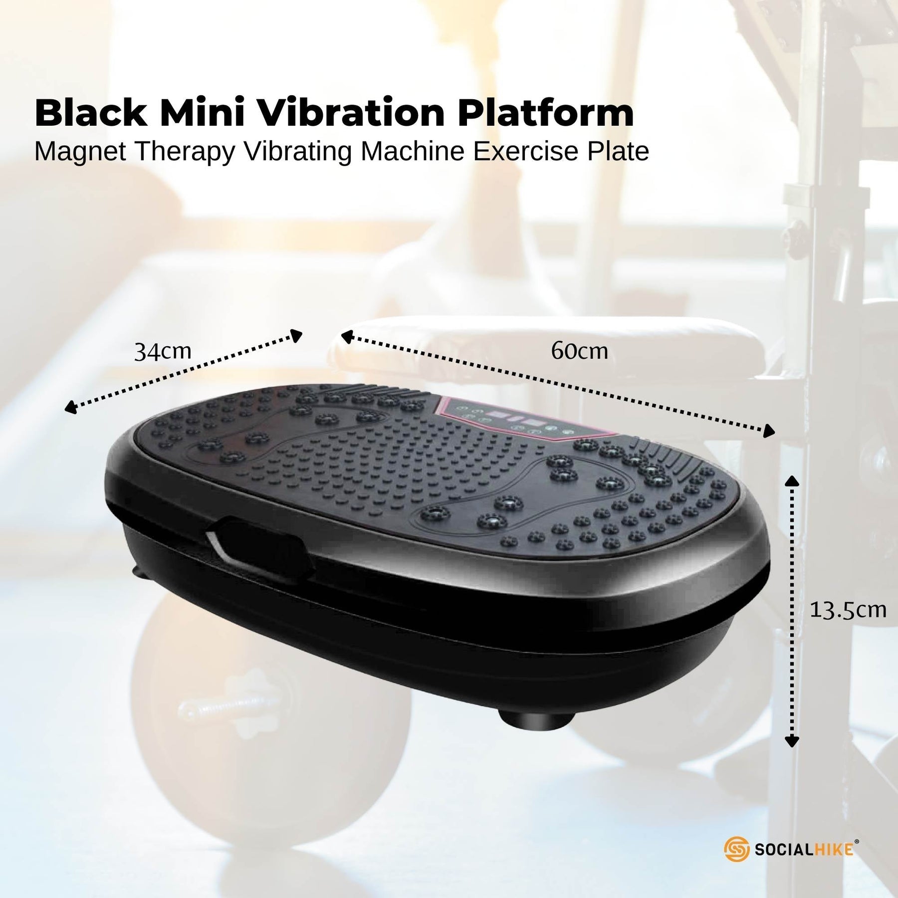 Black Mini Vibration Platform - Magnet Therapy Vibrating Machine Exercise Plate - SuperSaverAU - view 2