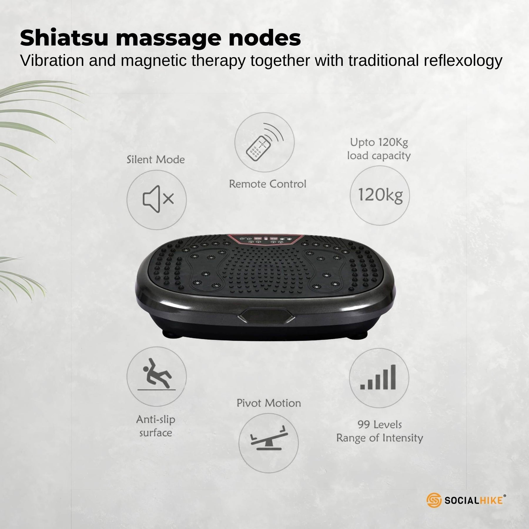 Black Mini Vibration Platform - Magnet Therapy Vibrating Machine Exercise Plate - SuperSaverAU - view 5