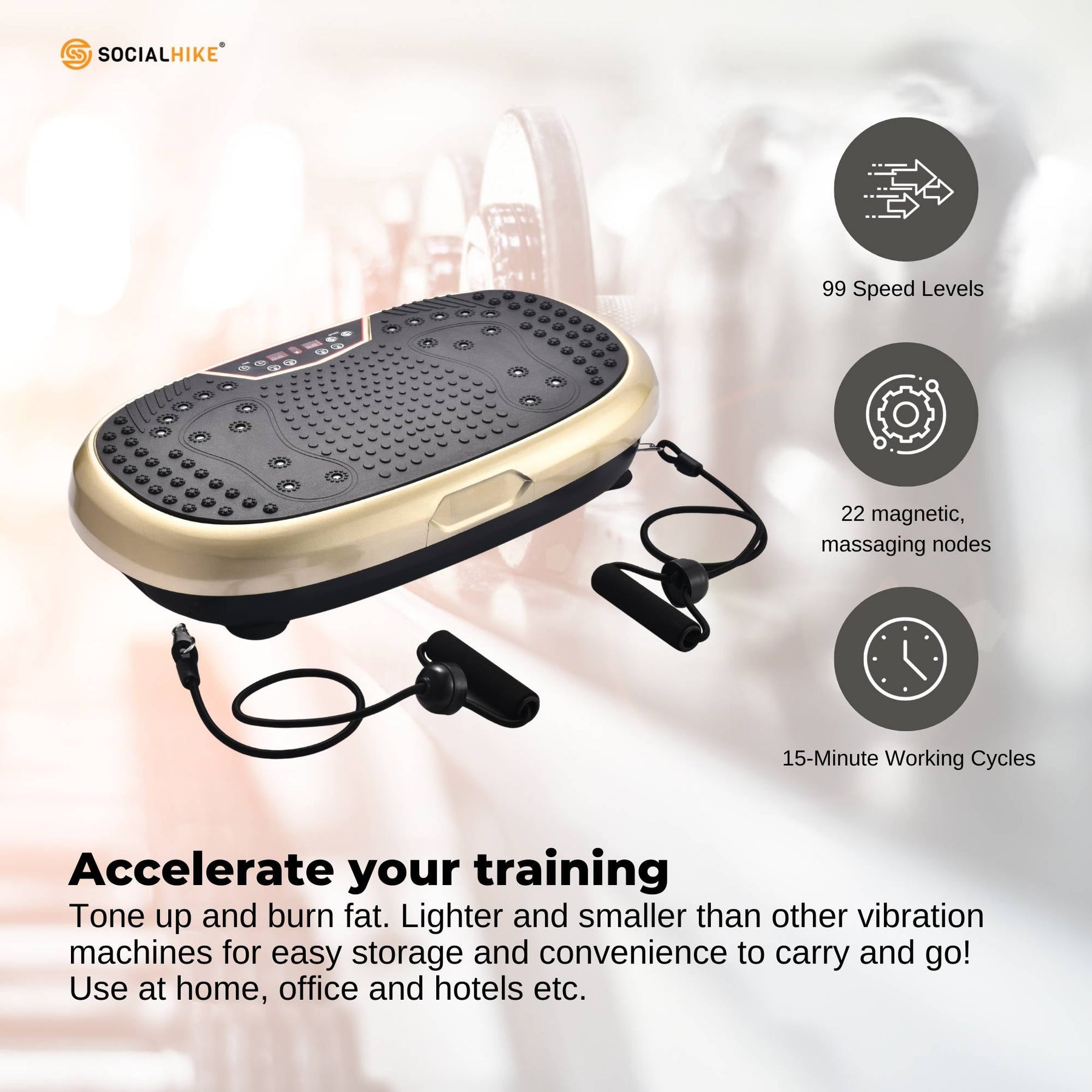Gold Mini Vibration Platform Magnet Therapy Vibrating Machine Exercise Plate - SuperSaverAU - view 1