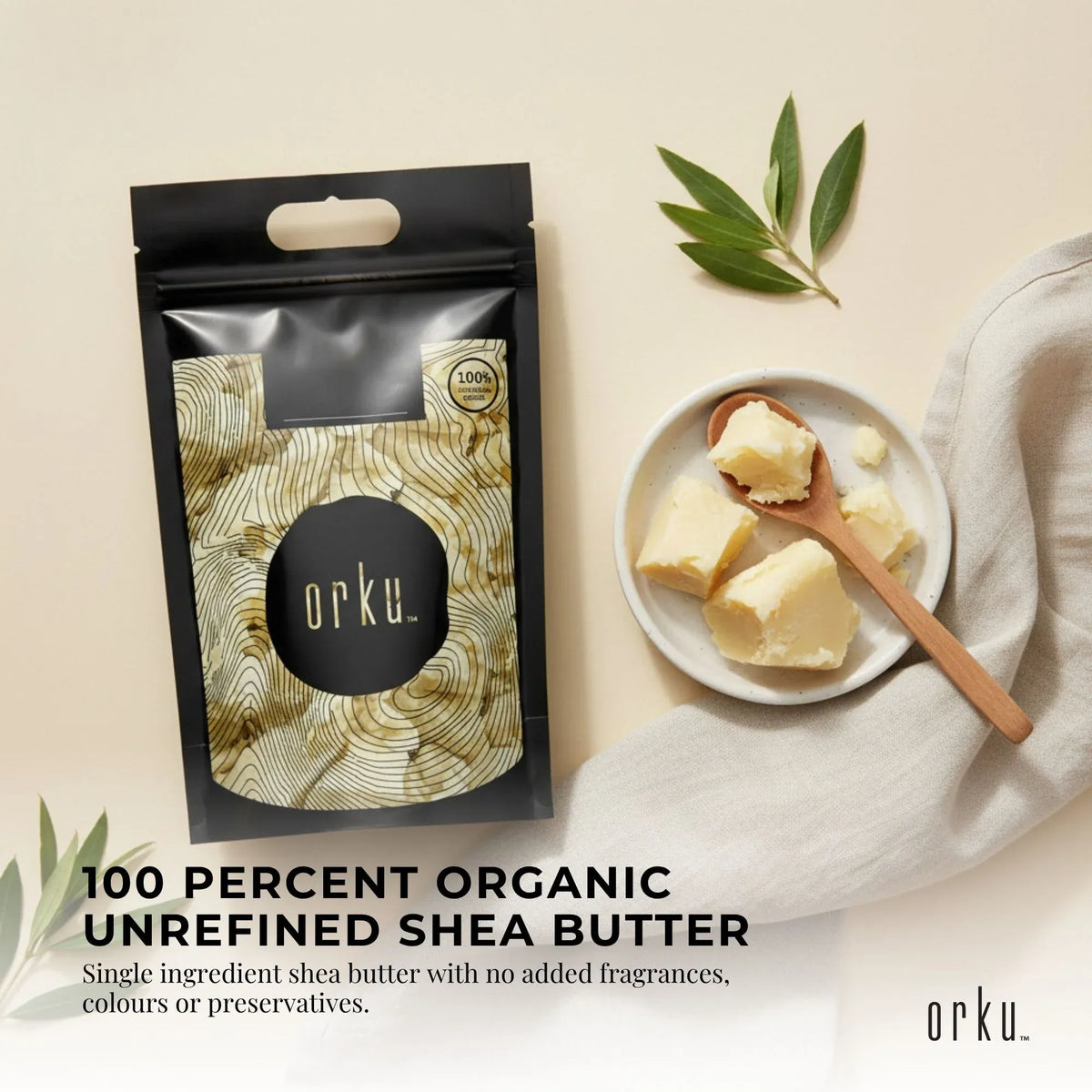 Orku Organic Unrefined Shea Butter 10kg Raw African Karite Chunks for Skin and Hair