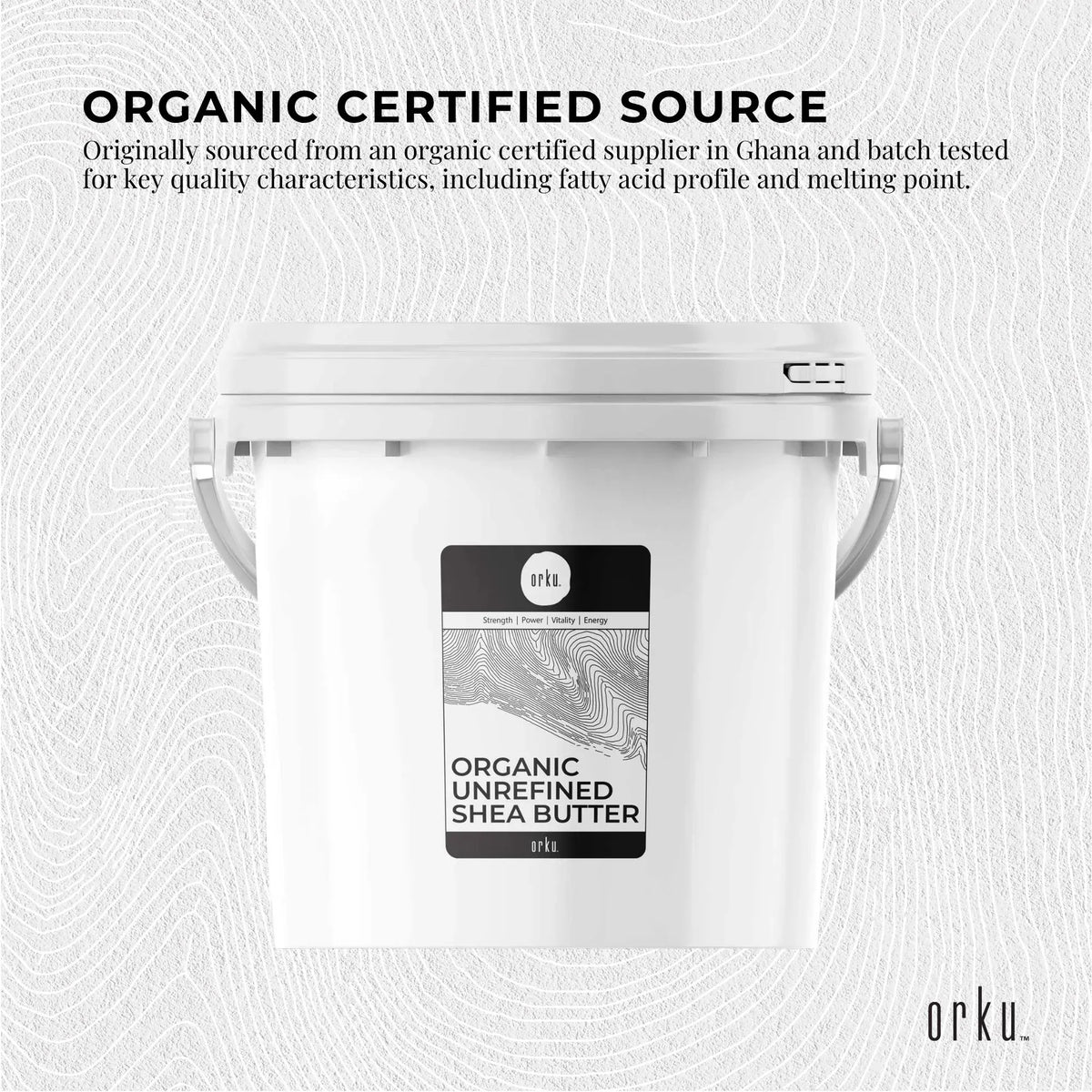 Orku Organic Unrefined Shea Butter 3kg Tub Raw Chunks for Skin Hair and DIY Cosmetics