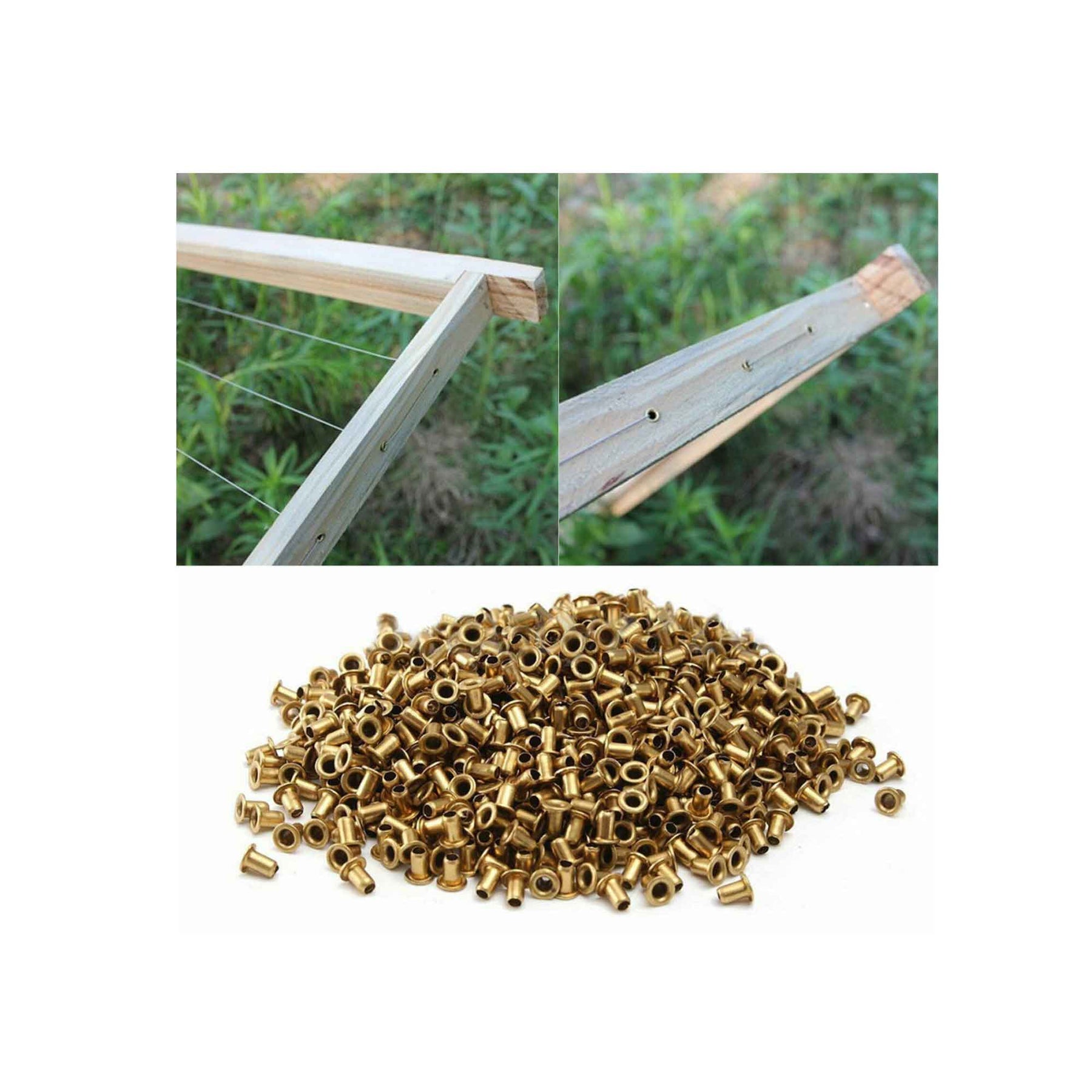 1000 Brass Bee Frame Eyelets 4mm for Beekeeping and Hive Assembly - SuperSaverAU - view 5
