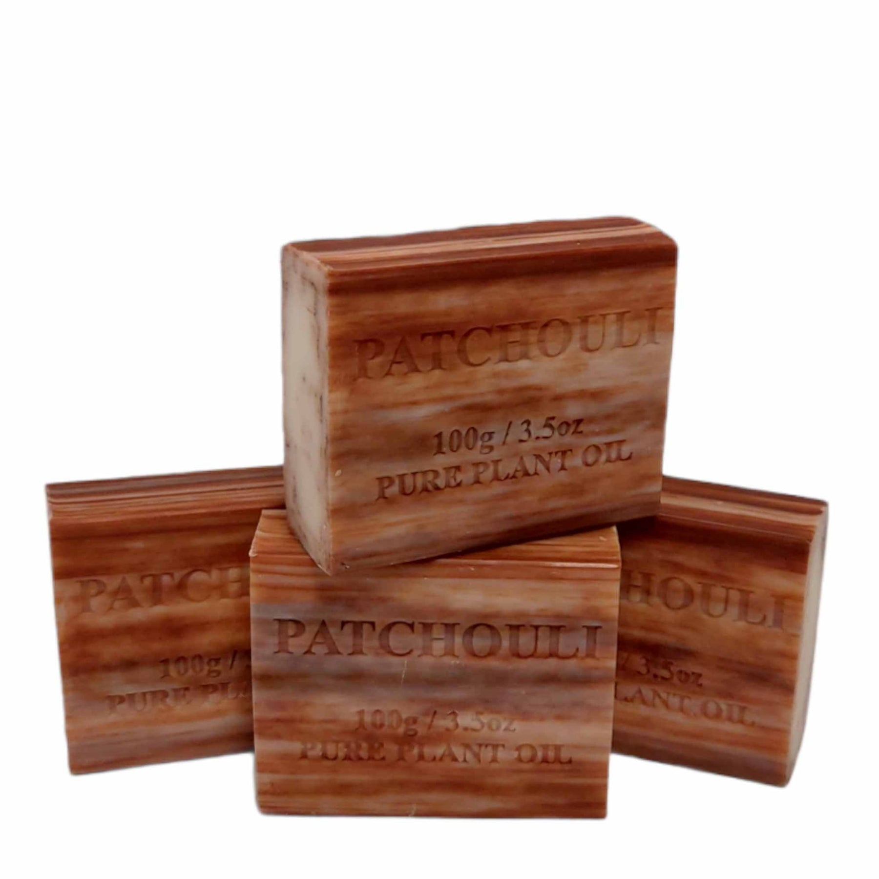 4-Pack Patchouli Scented Pure Plant Oil Soap Bars 100g Natural Vegetable Base Australia - SuperSaverAU - view 1