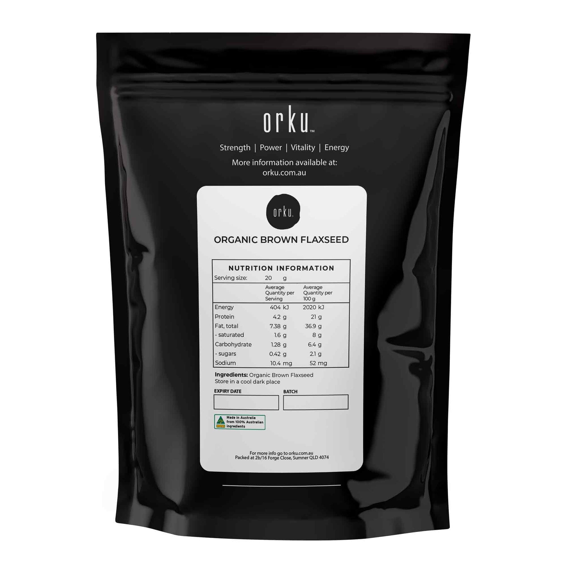 400g Organic Brown Linseed Flaxseed Whole Grain Flax Seed Non GMO Omega3 6 Fibre - SuperSaverAU - view 3