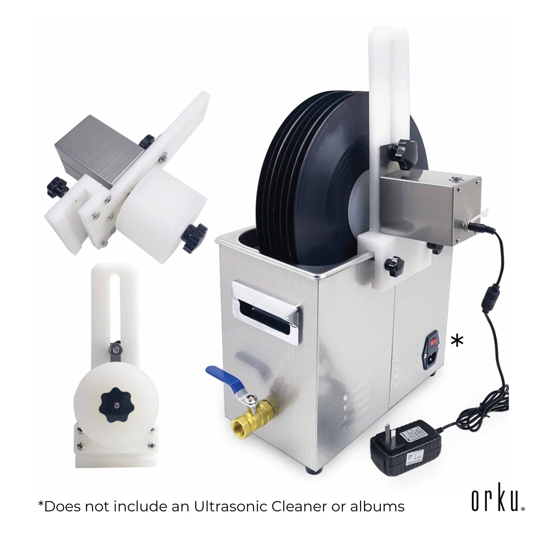 Vinyl Record Cleaner Bracket with Drying Rack - Cleans 8 Records, Adjustable Height - SuperSaverAU - view 7