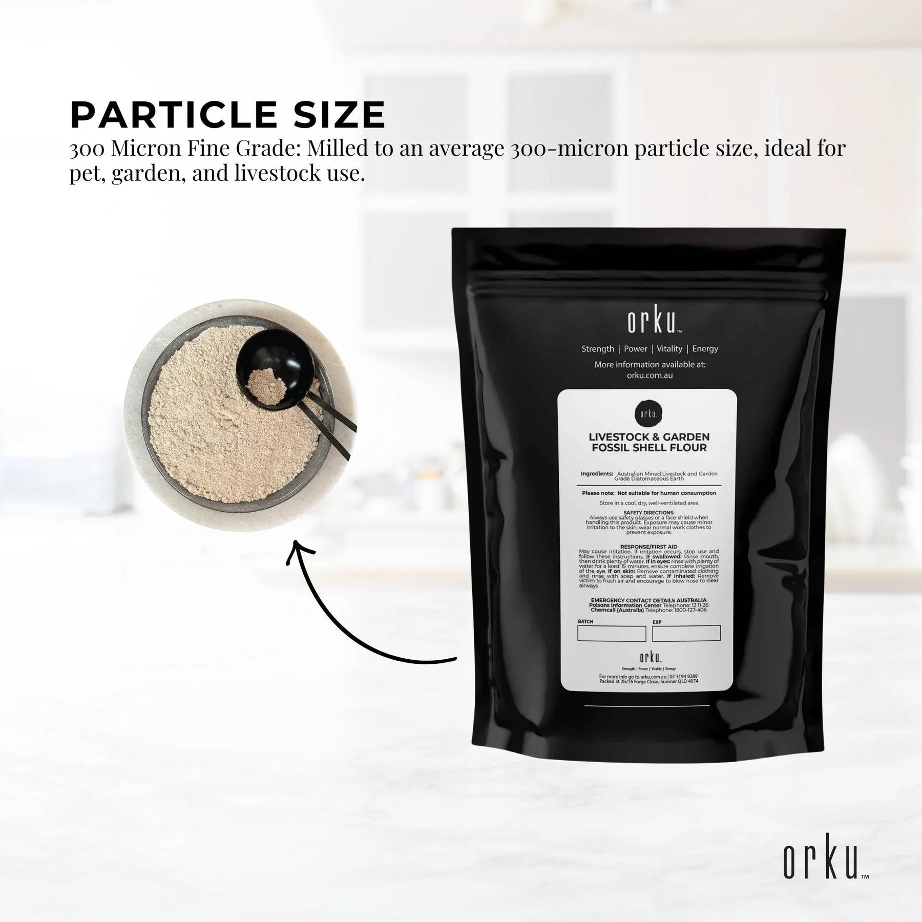 Orku Fossil Shell Flour Diatomaceous Earth - 2kg