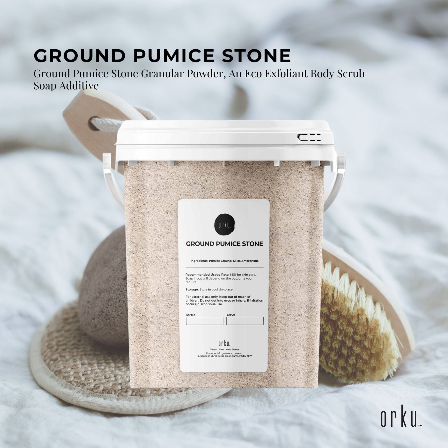 1.3Kg Ground Pumice Stone Granular Powder Tub Exfoliant Body Scrub Soap Additive - SuperSaverAU - view 2