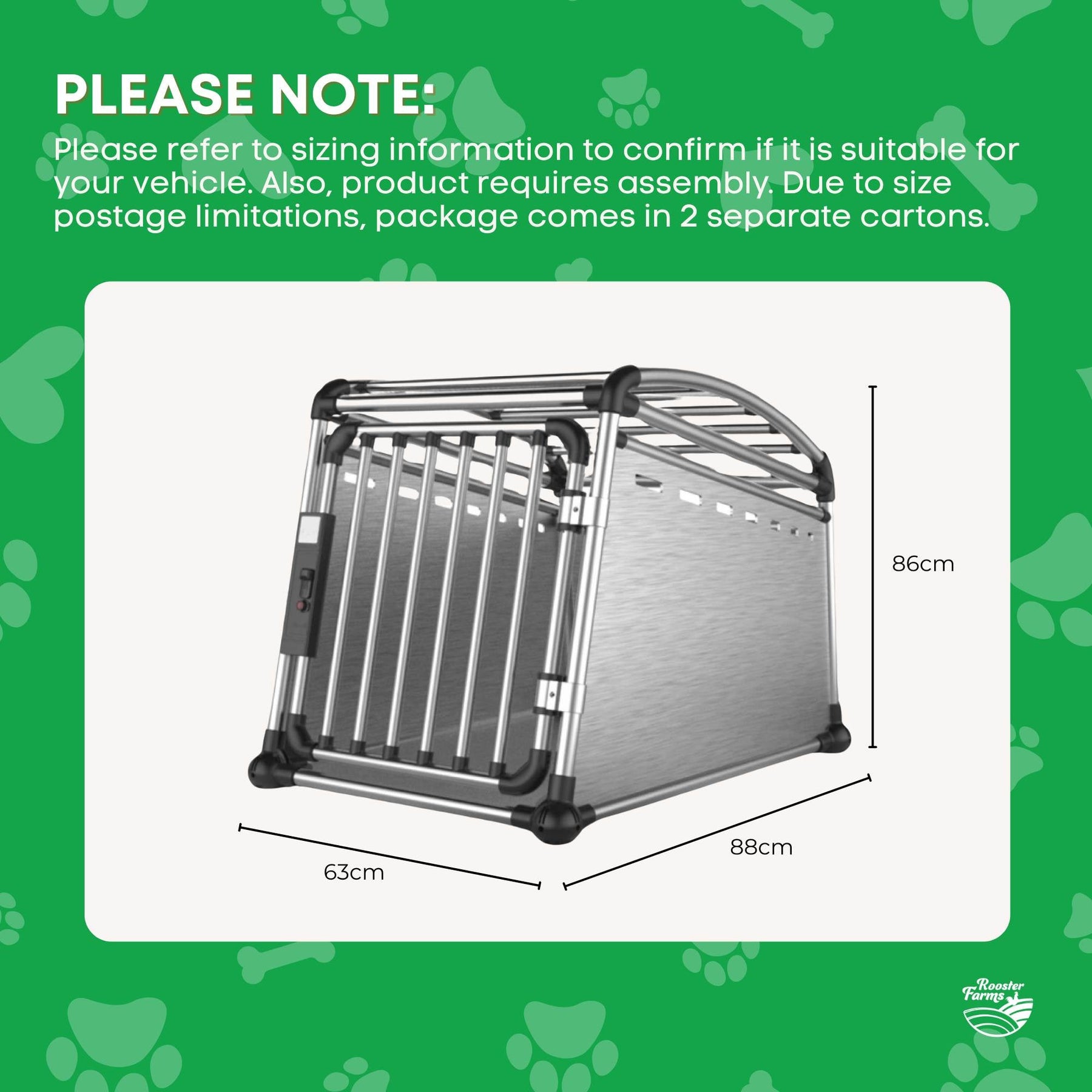 All For Paws Aluminium Dog Travel Crate 63x88x68cm - Secure, Lightweight Design - SuperSaverAU - view 7