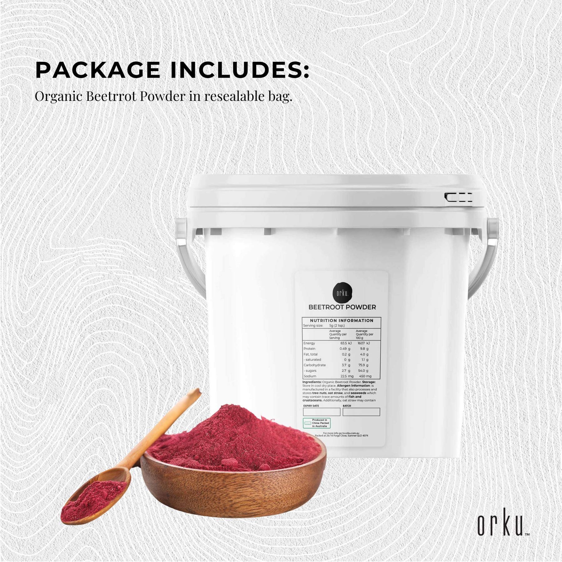 3Kg Organic Beetroot Powder Bucket Superfood Beet Root Supplement Beta Vulgaris - SuperSaverAU - view 3