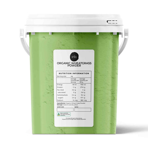 400g Orku Organic Wheatgrass Powder Tub - 100% Pure Wheat Grass Leaf Superfood - SuperSaverAU - view 1