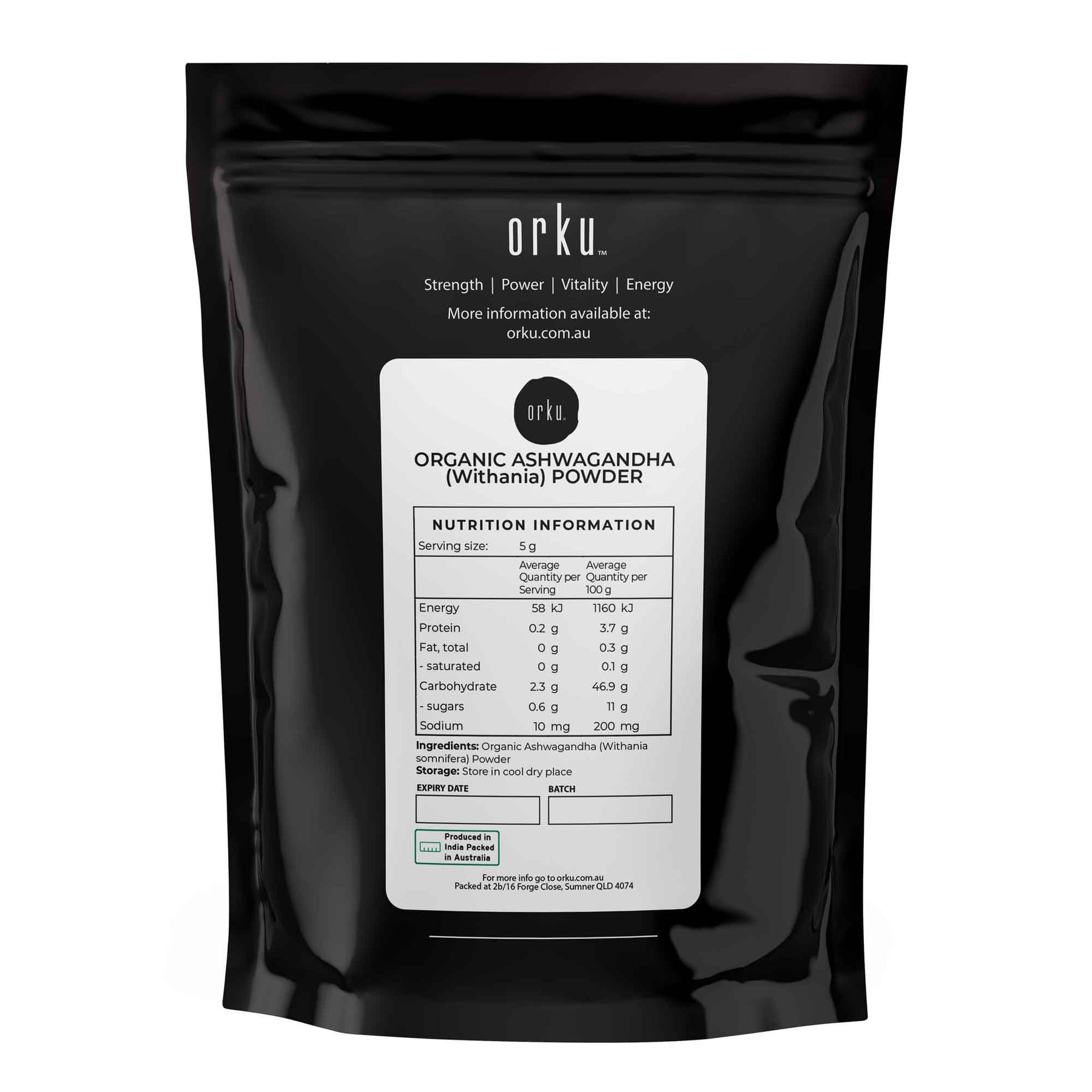 400g Organic Ashwagandha Root Powder Withania Somnifera Herb Supplement - SuperSaverAU - view 2