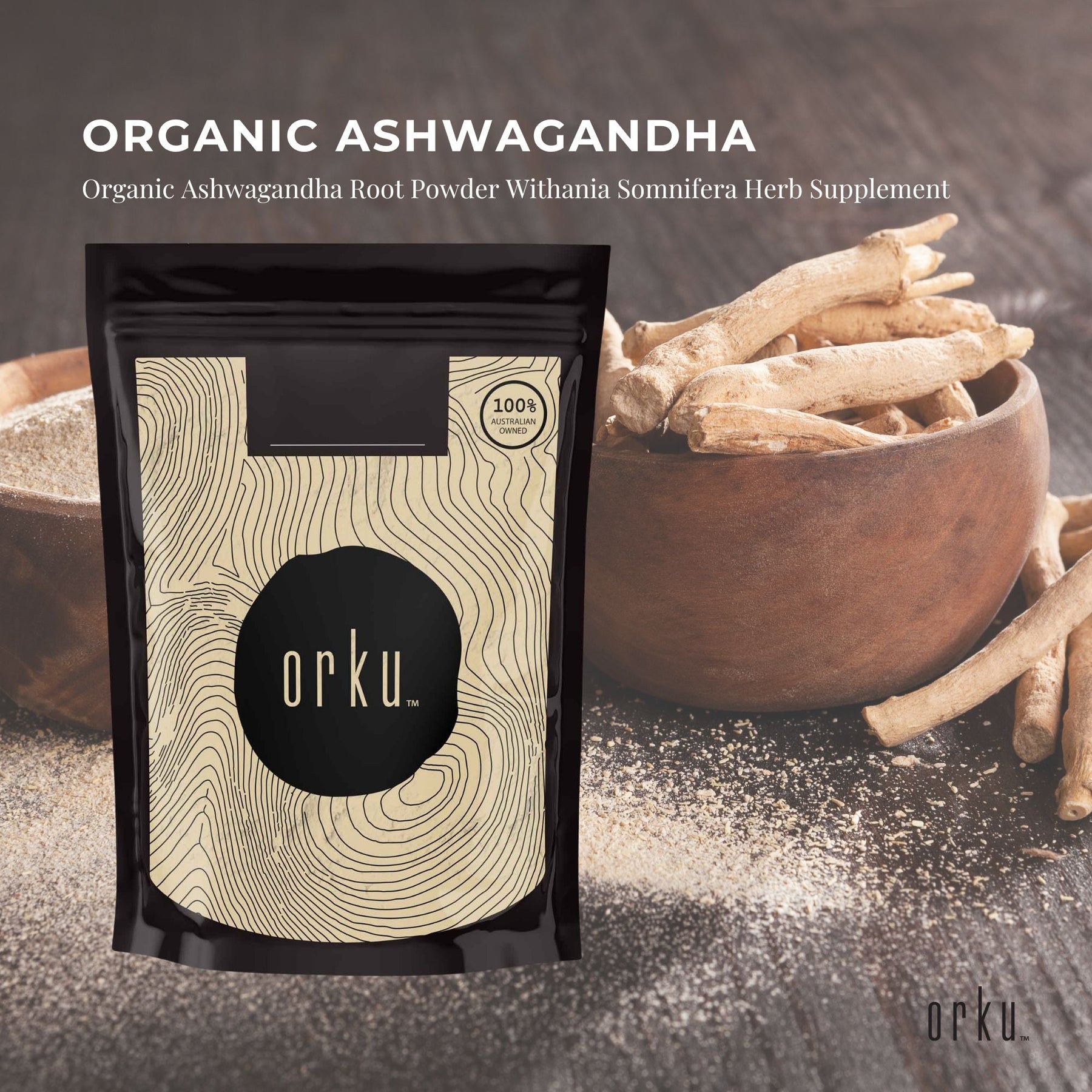 2Kg Organic Ashwagandha Root Powder Withania Somnifera Herb Supplement - SuperSaverAU - view 1