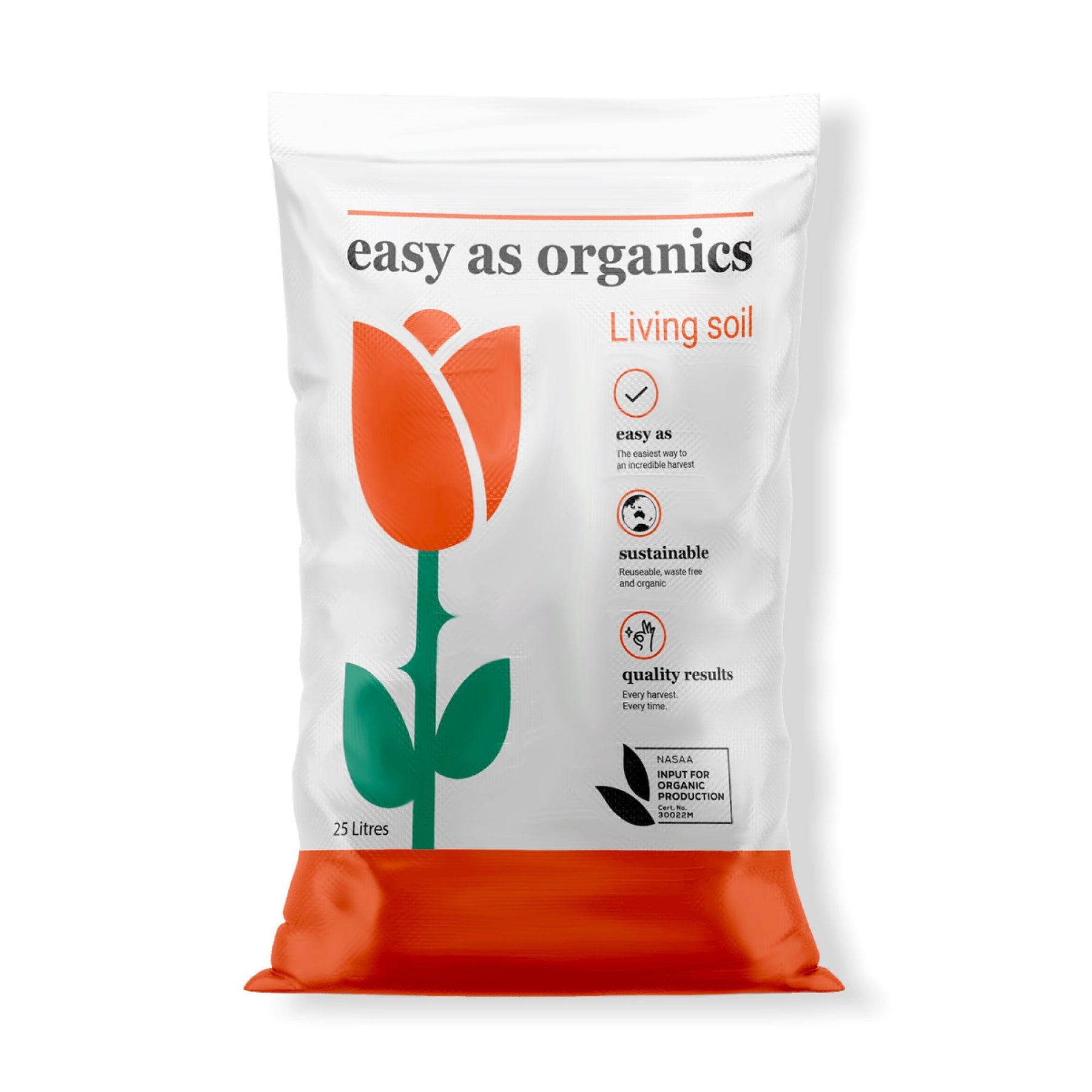 Easy As Organics 25L Living Soil - Nutrient Dense, Water Only Grow Substrate - SuperSaverAU - view 1