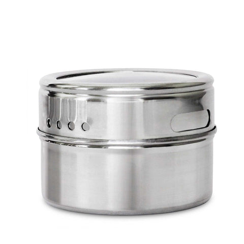 Stainless Steel Magnetic Spice Jar Set - 12 Tins, 150g Capacity, Shaker Lid - SuperSaverAU - view 1
