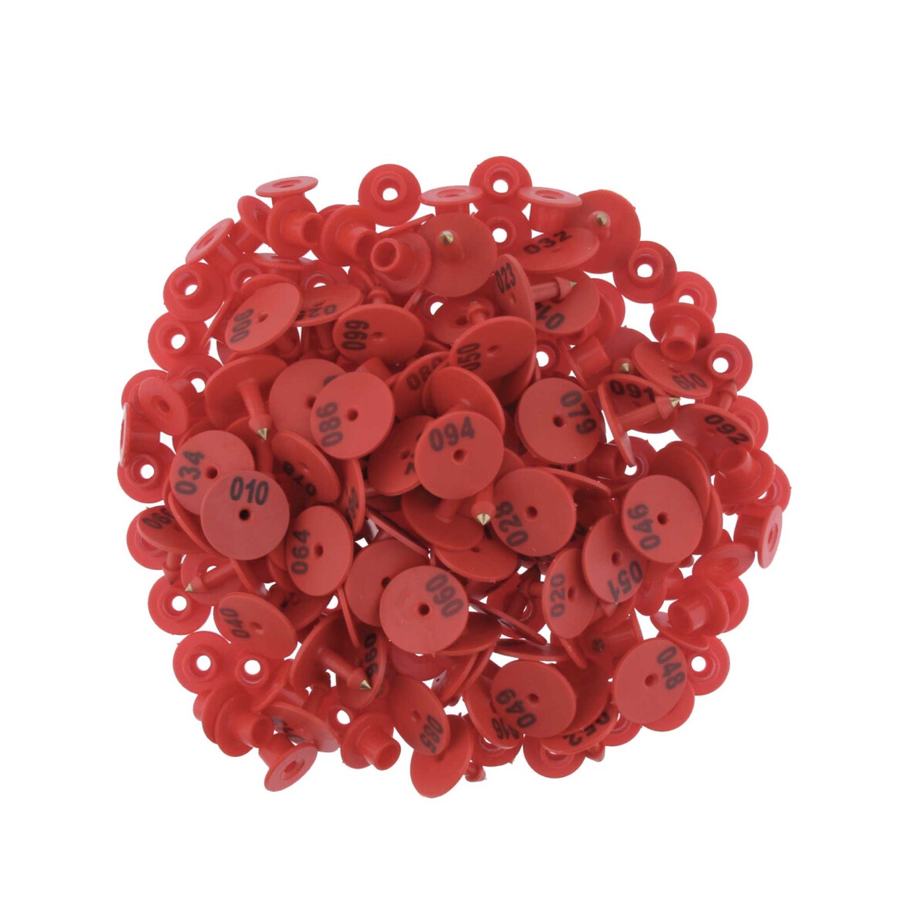 Round Red Cattle Ear Tags Set 1-100 for Livestock, Pigs, Sheep, Goats - SuperSaverAU - view 1