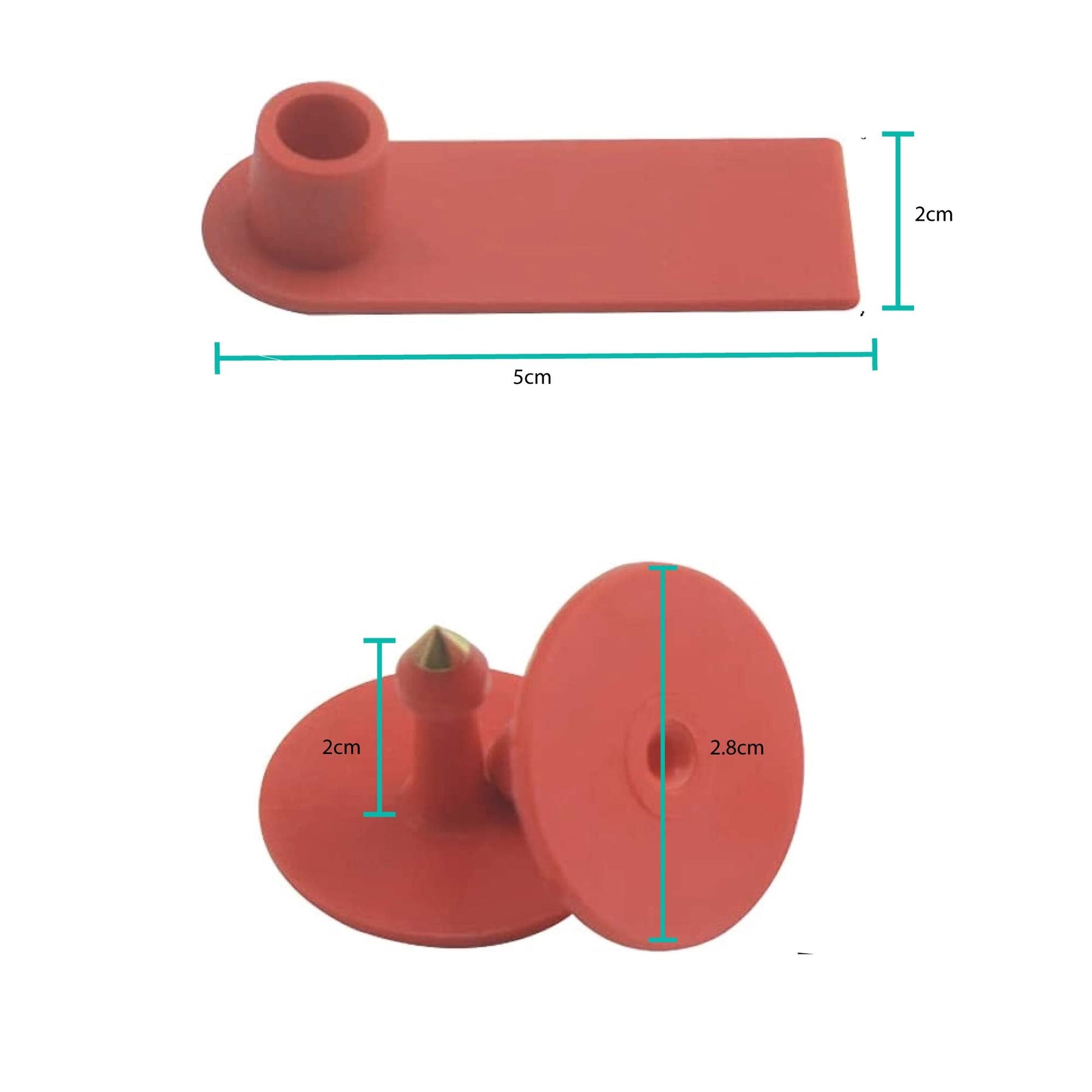 Cattle Ear Tags Set - 100x Mini Red 5x2cm Blank Tags for Livestock - SuperSaverAU - view 3