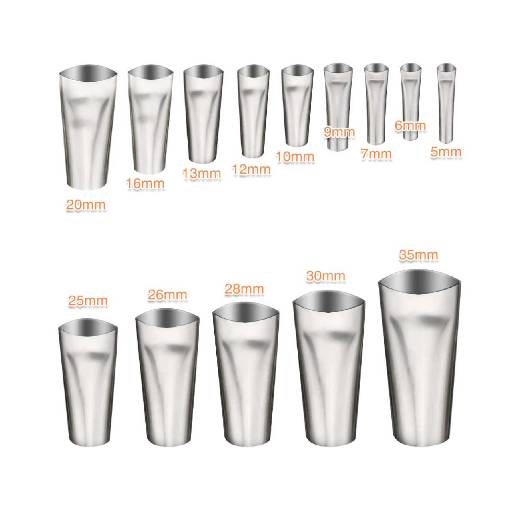 Premium 14 Piece Stainless Steel Caulking Nozzle Set - 5-35mm