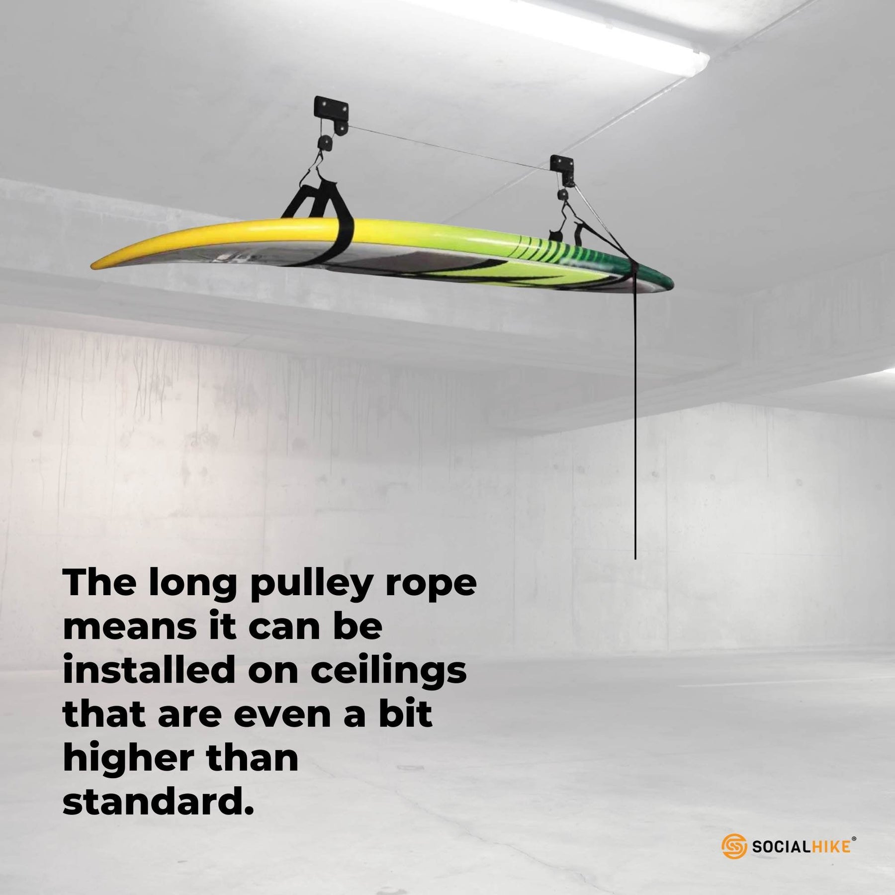 Social Hike Kayak Hoist Garage Ceiling Pulley Lift - 45kg