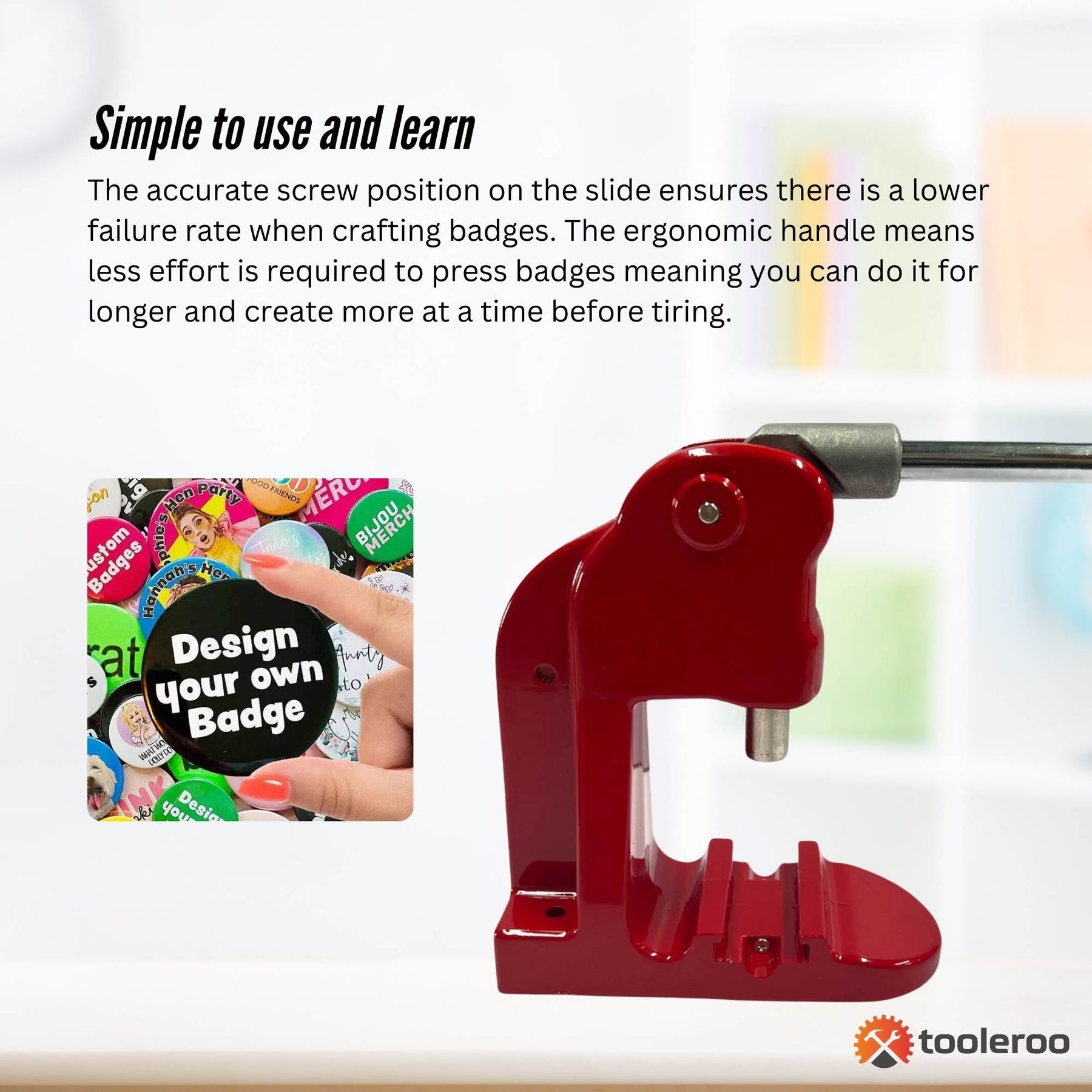 Button Badge Making Kit - Maker + 25mm, 32mm, 58mm Moulds + 500 Badges - SuperSaverAU - view 7