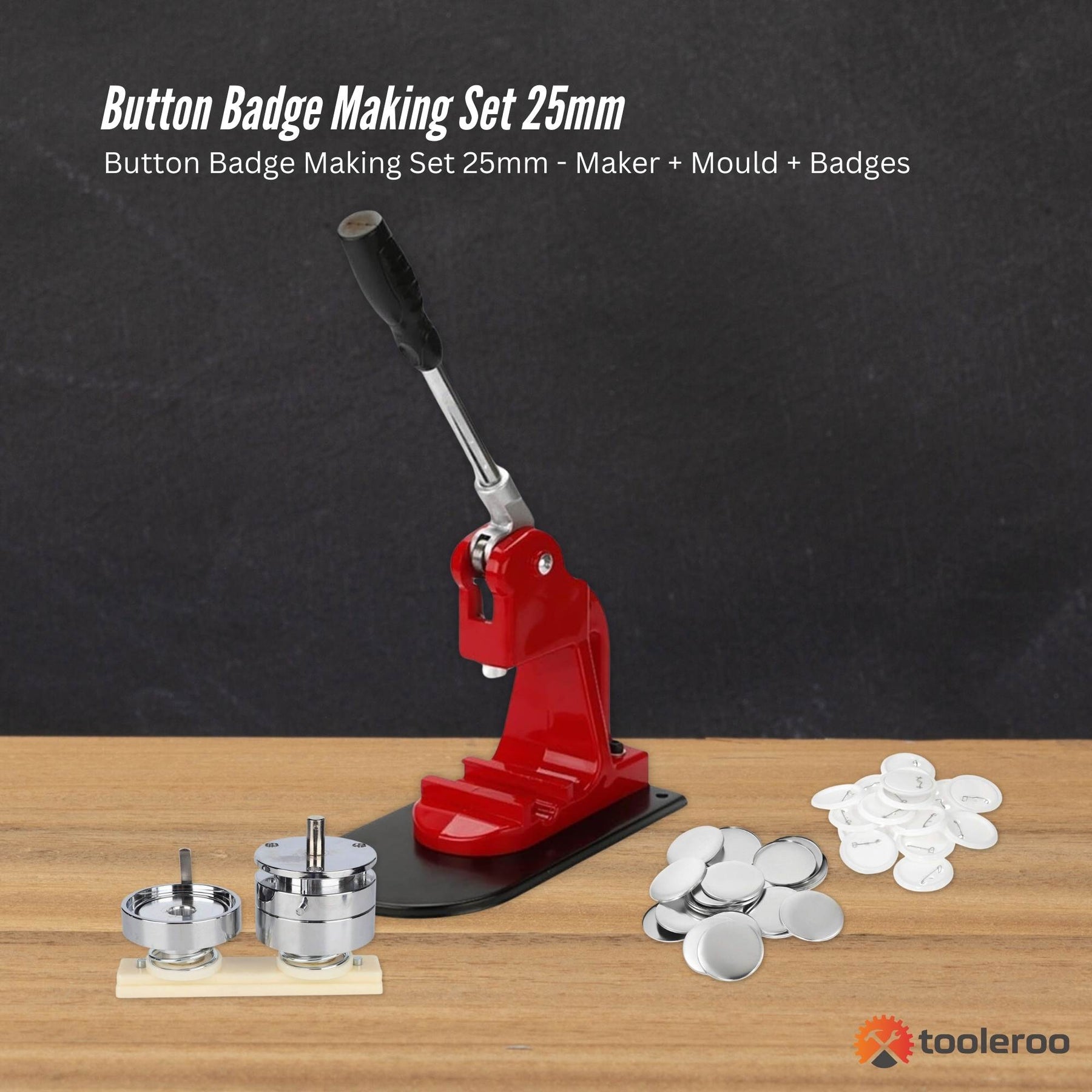 V238 Button Badge Making Kit 25mm - Includes Maker, Mould & 500 Badges - SuperSaverAU - view 2